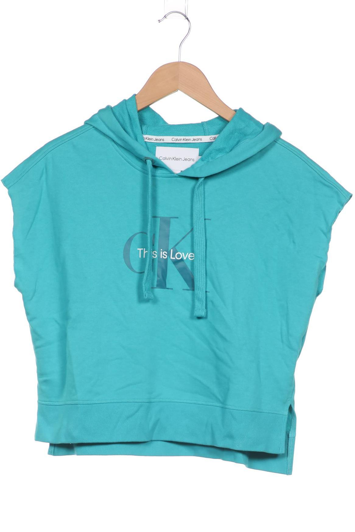

Calvin Klein Jeans Damen Kapuzenpullover, türkis, Gr. 34