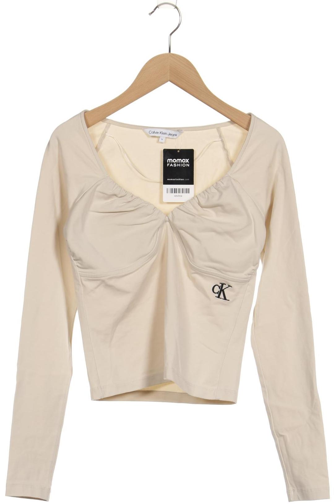 

Calvin Klein Jeans Damen Langarmshirt, cremeweiß, Gr. 38