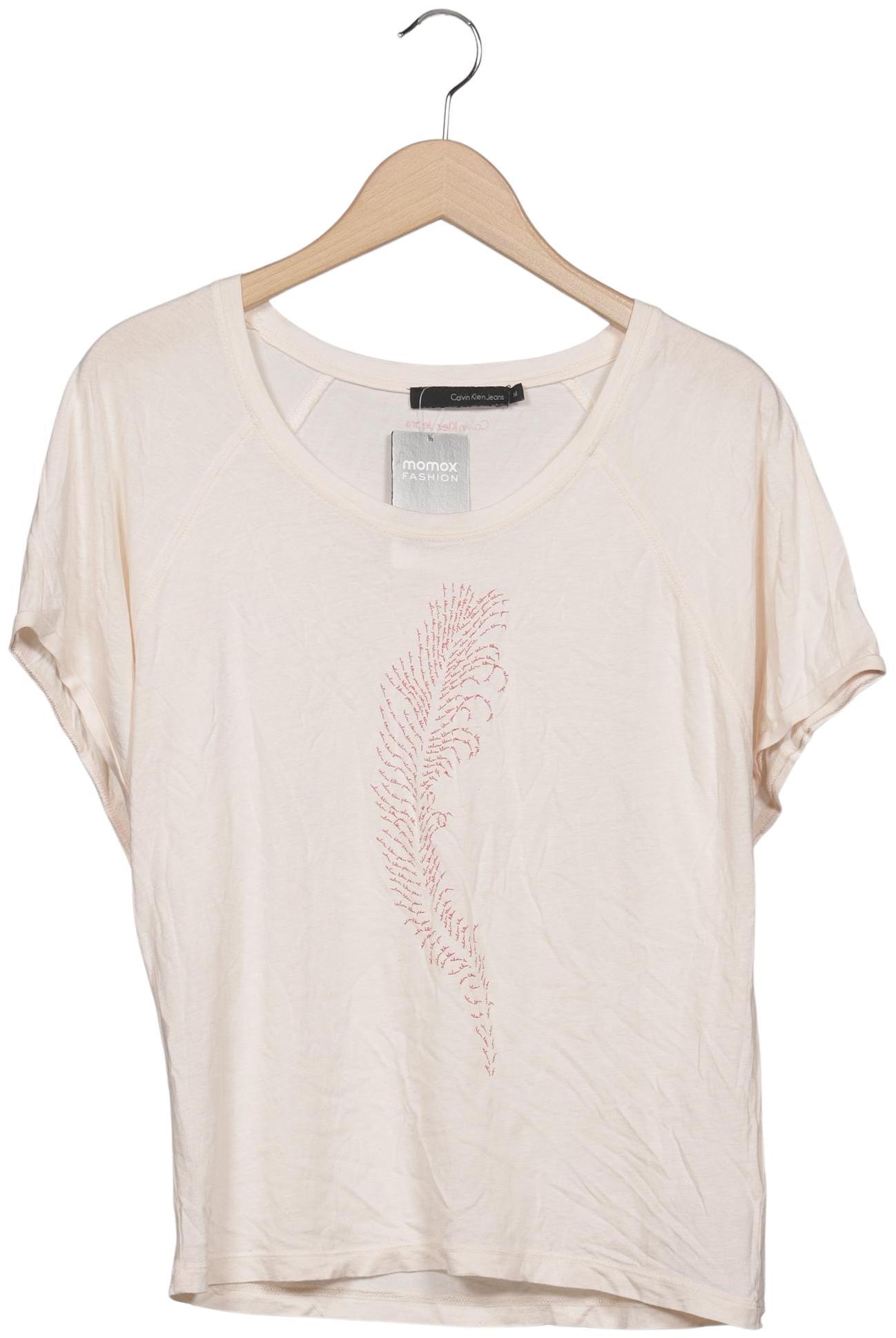 

Calvin Klein Jeans Damen T-Shirt, cremeweiß, Gr. 38