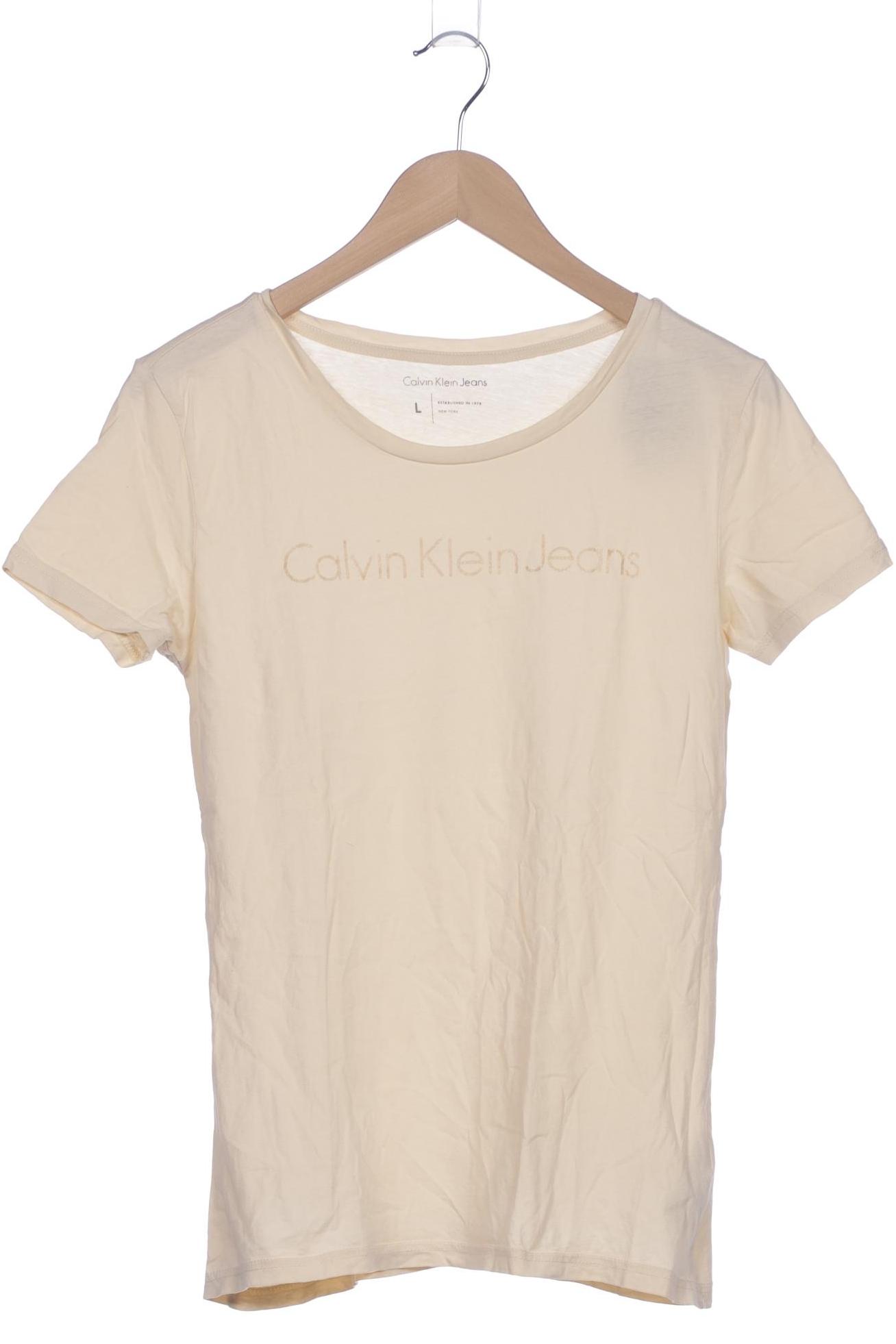 

Calvin Klein Jeans Damen T-Shirt, beige, Gr. 42