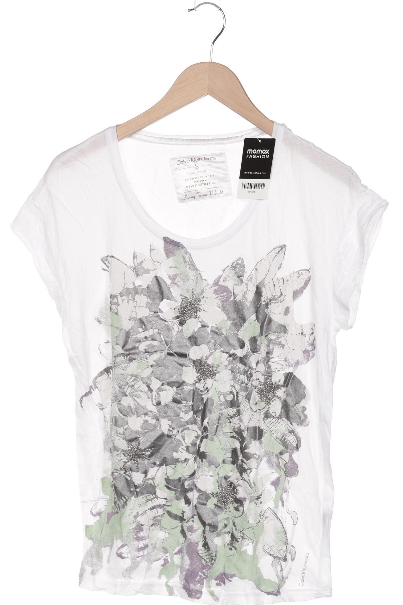 

Calvin Klein Jeans Damen T-Shirt, weiß, Gr. 36