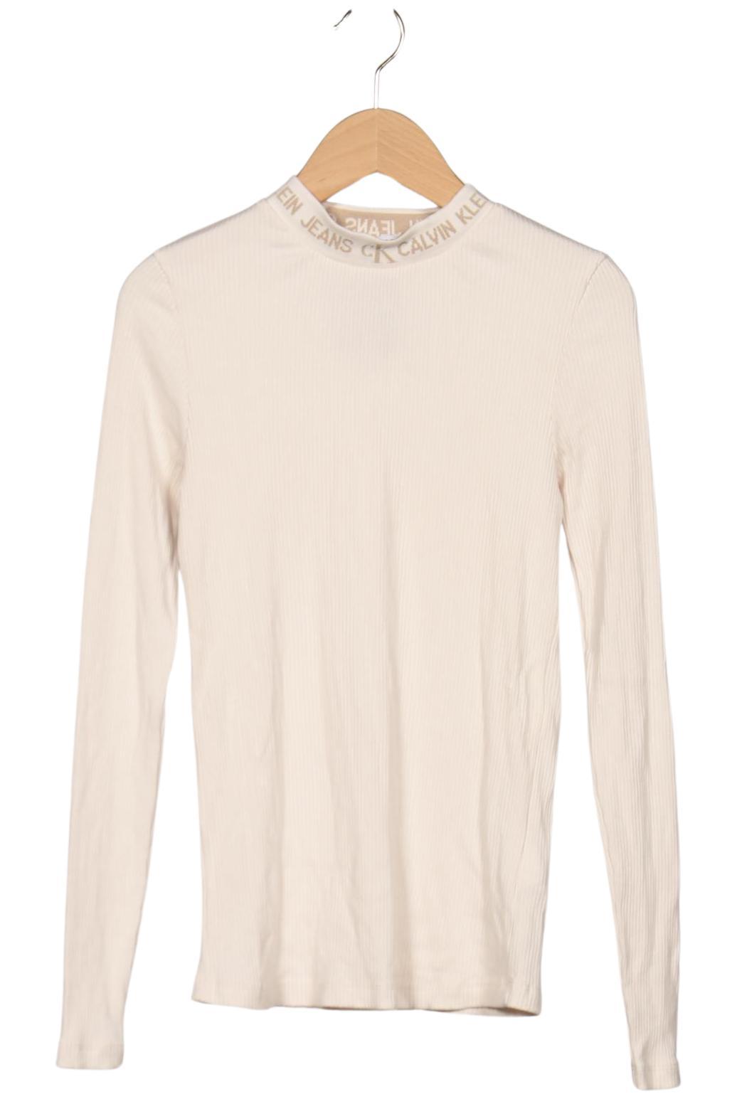 

Calvin Klein Jeans Damen Langarmshirt, cremeweiß, Gr. 34