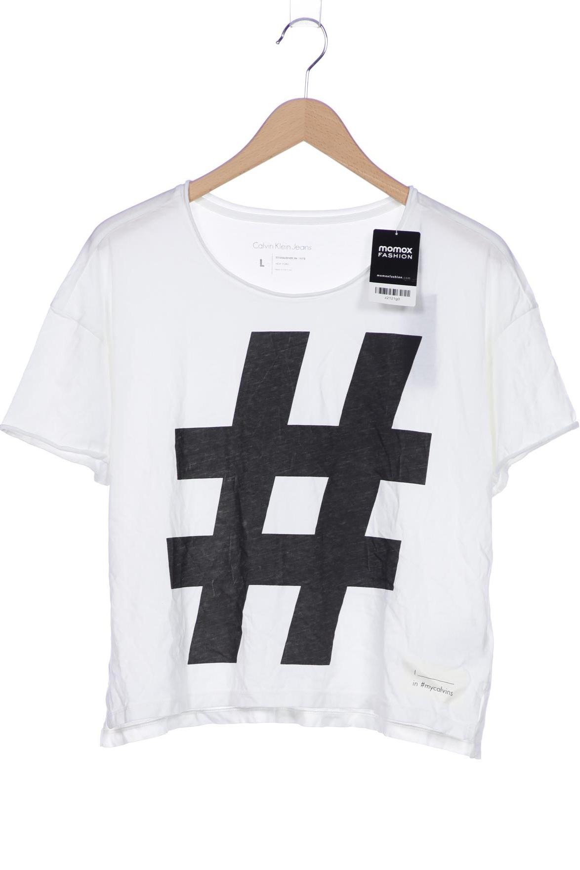

Calvin Klein Jeans Damen T-Shirt, weiß, Gr. 42