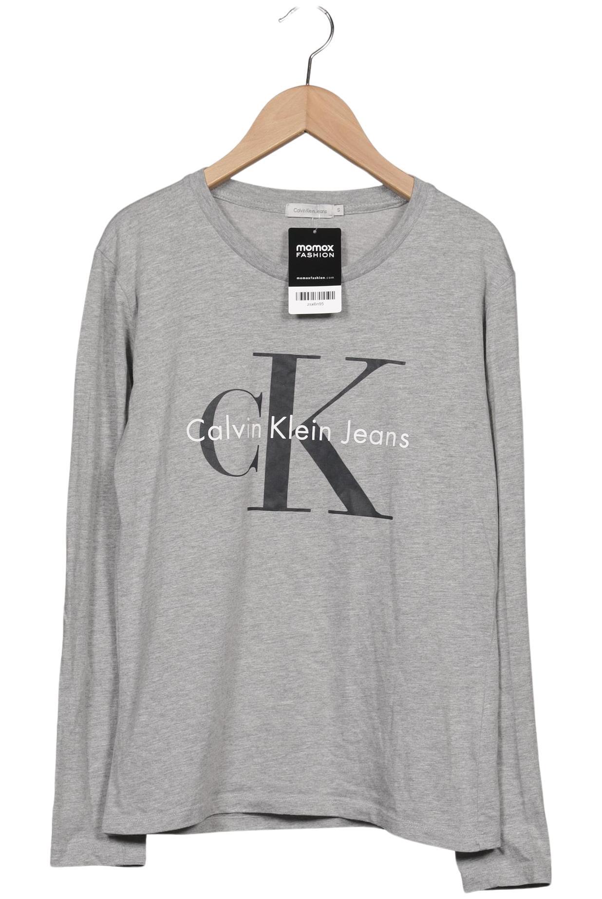 

Calvin Klein Jeans Damen Langarmshirt, grau, Gr. 36