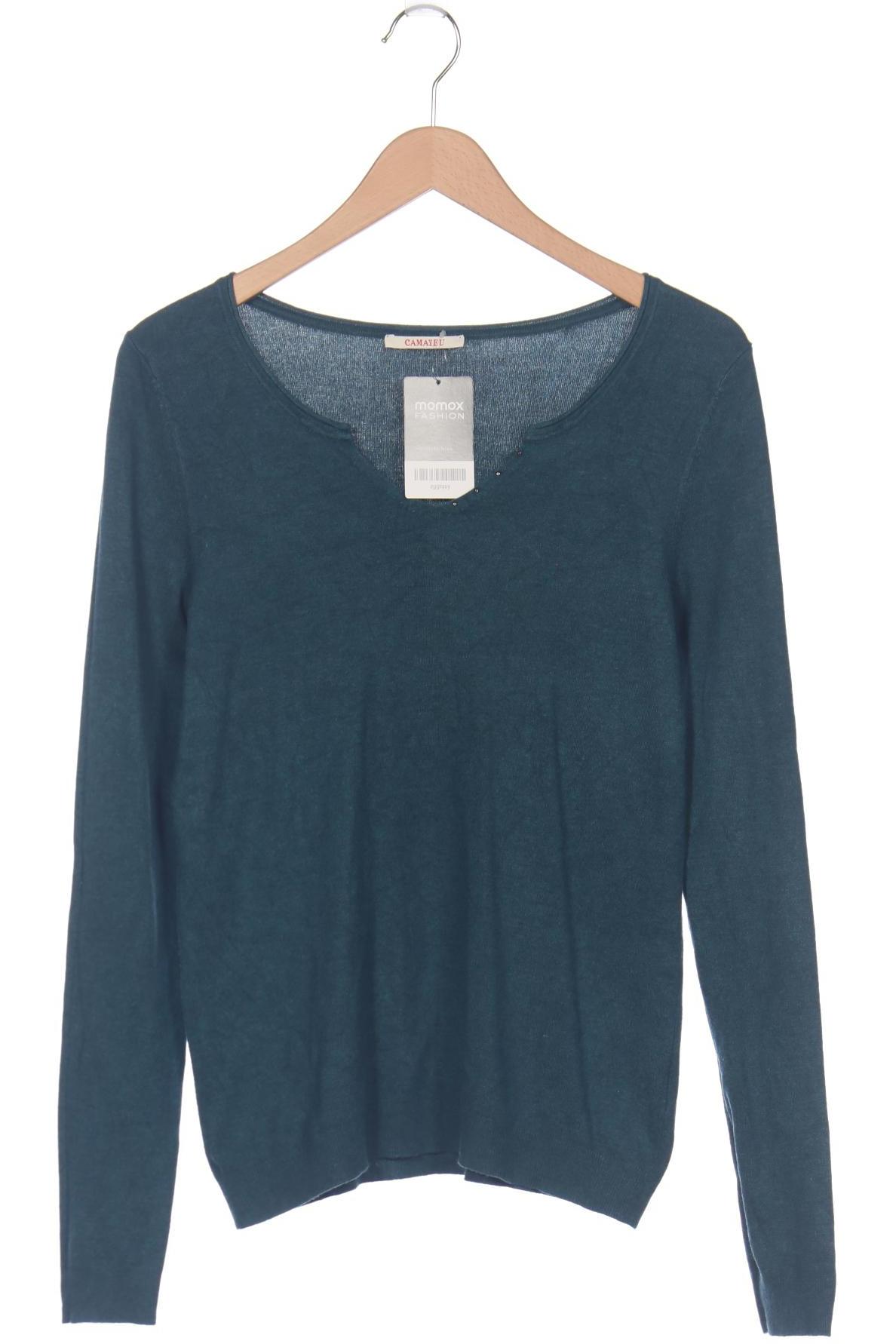 

camaieu Damen Pullover, türkis, Gr. 38