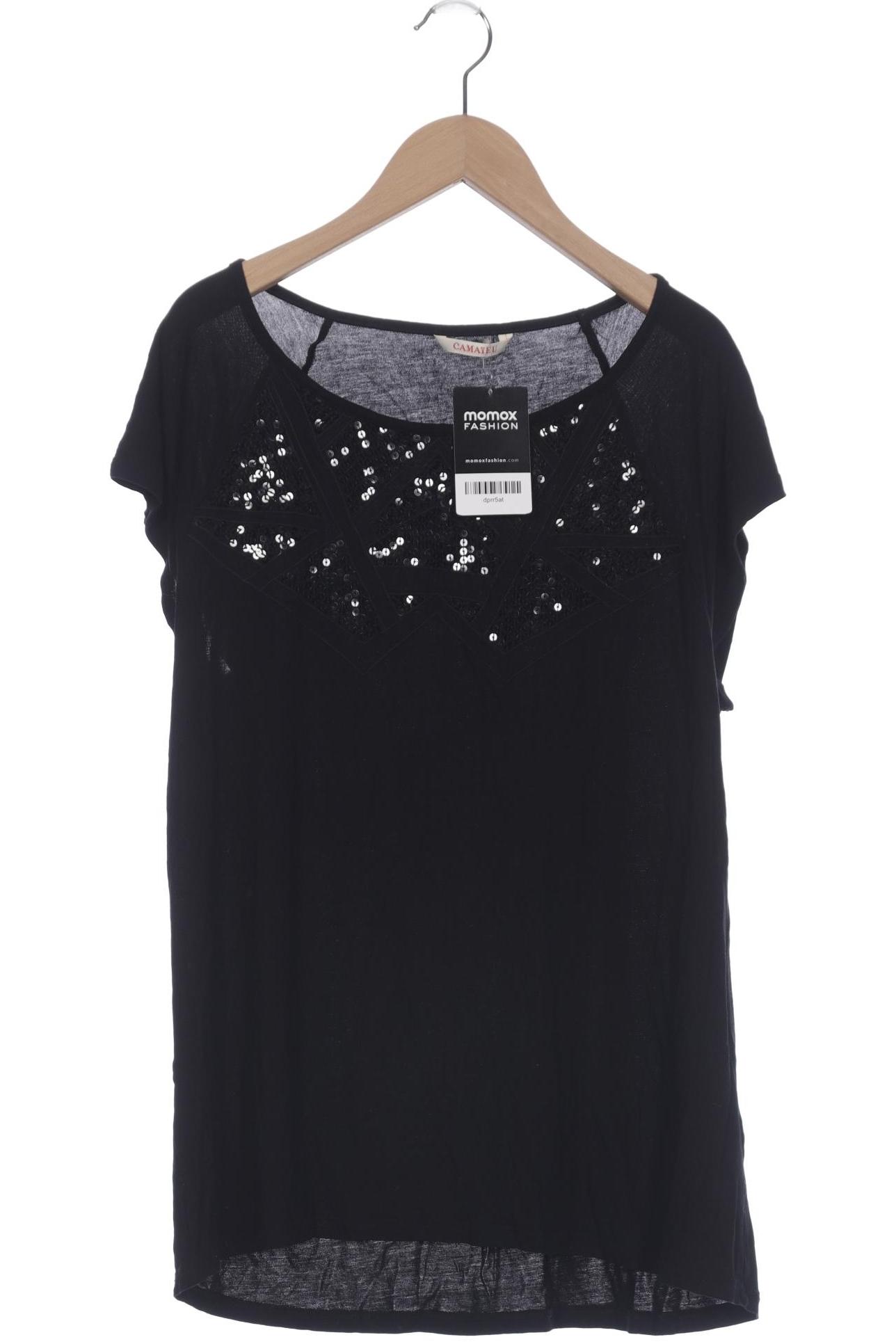 

camaieu Damen T-Shirt, schwarz, Gr. 38
