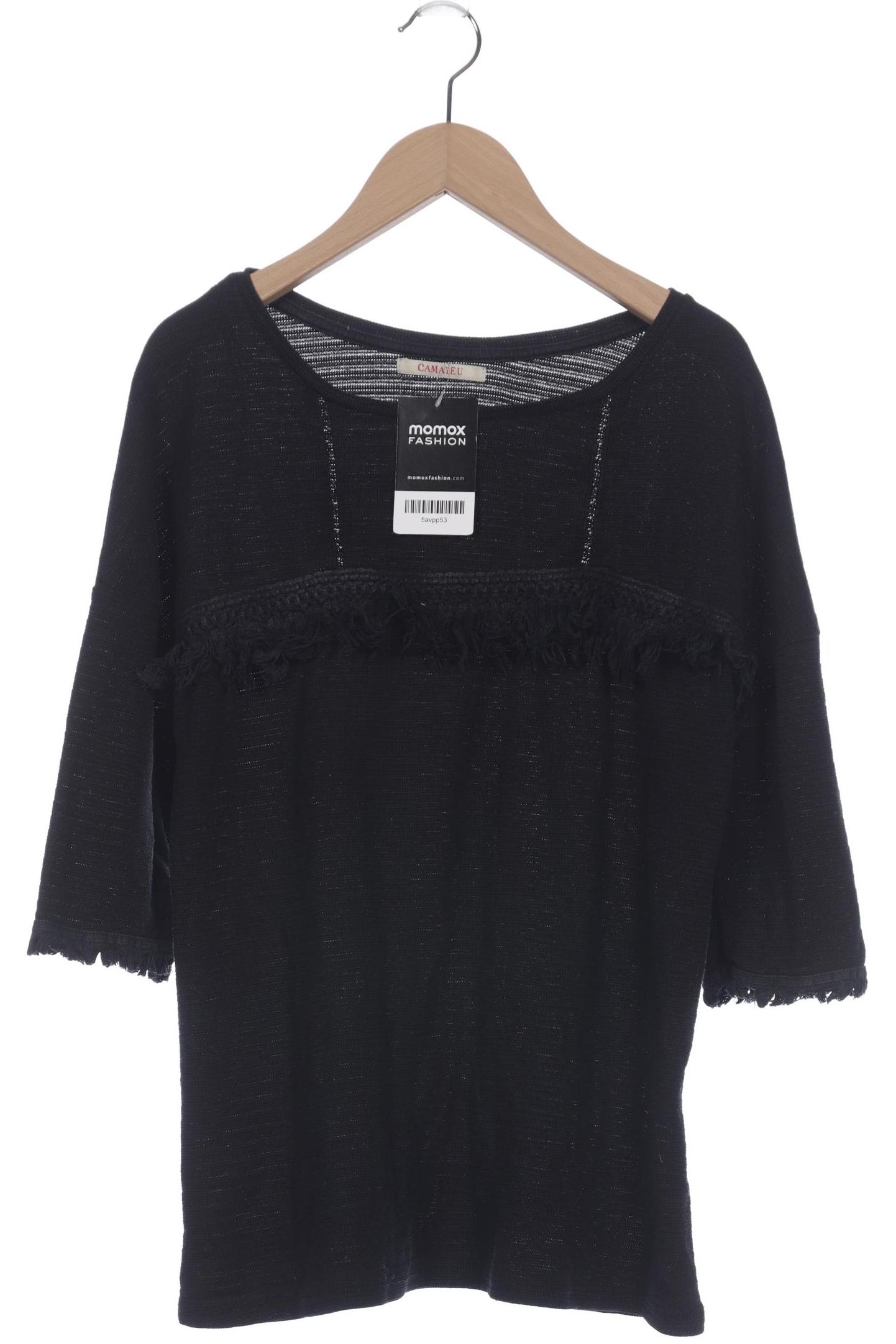 

camaieu Damen T-Shirt, schwarz, Gr. 42