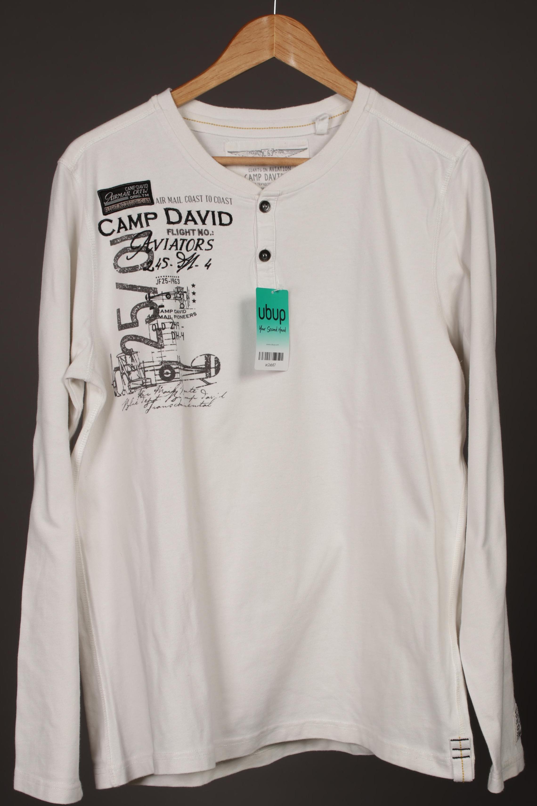 

Camp David Herren Langarmshirt, weiß, Gr.