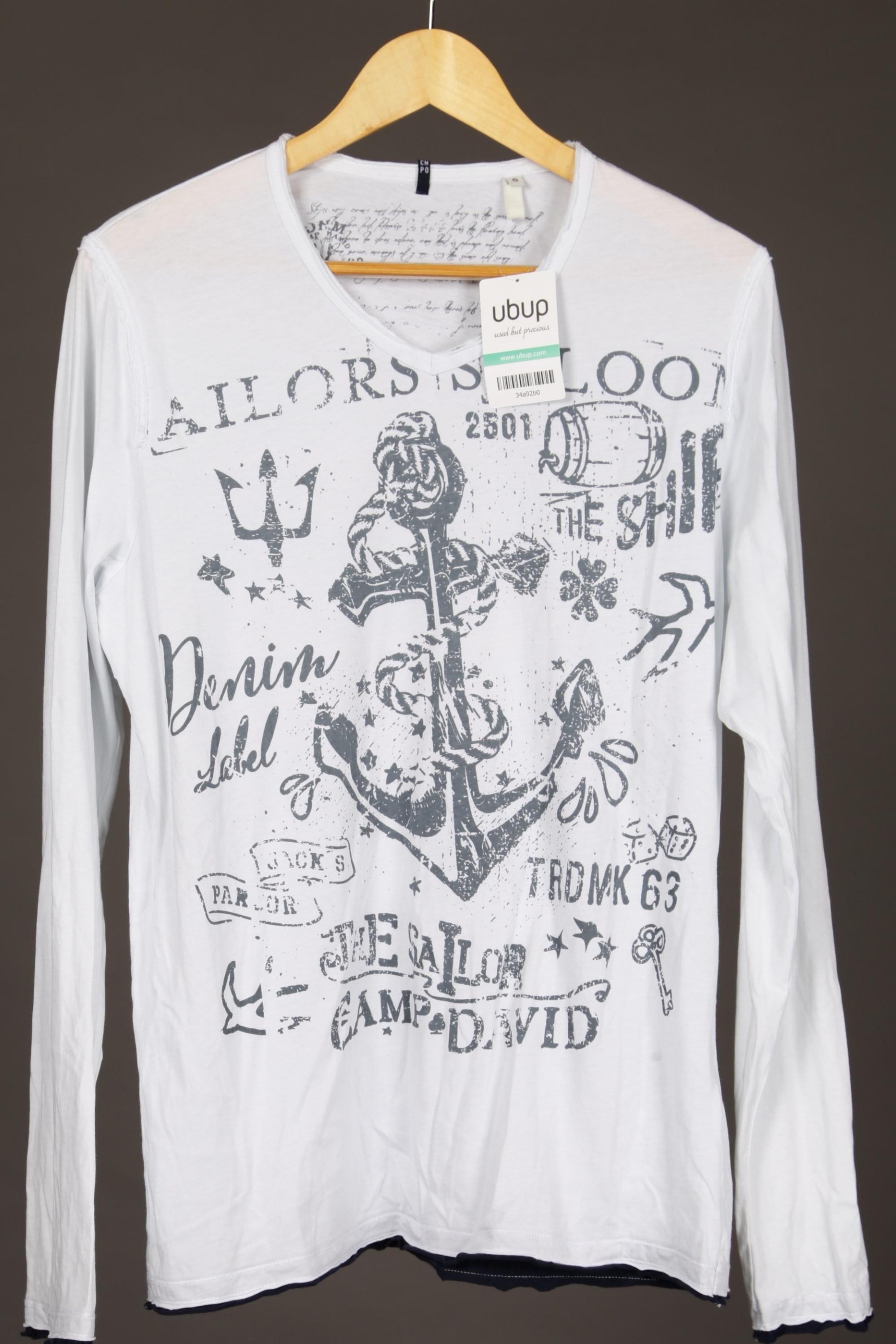 

Camp David Herren Langarmshirt, weiß, Gr.