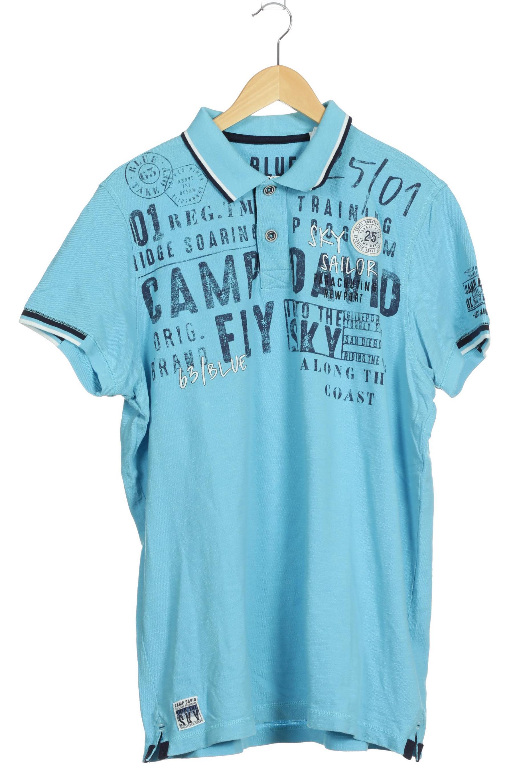 

Camp David Herren Poloshirt, türkis, Gr.