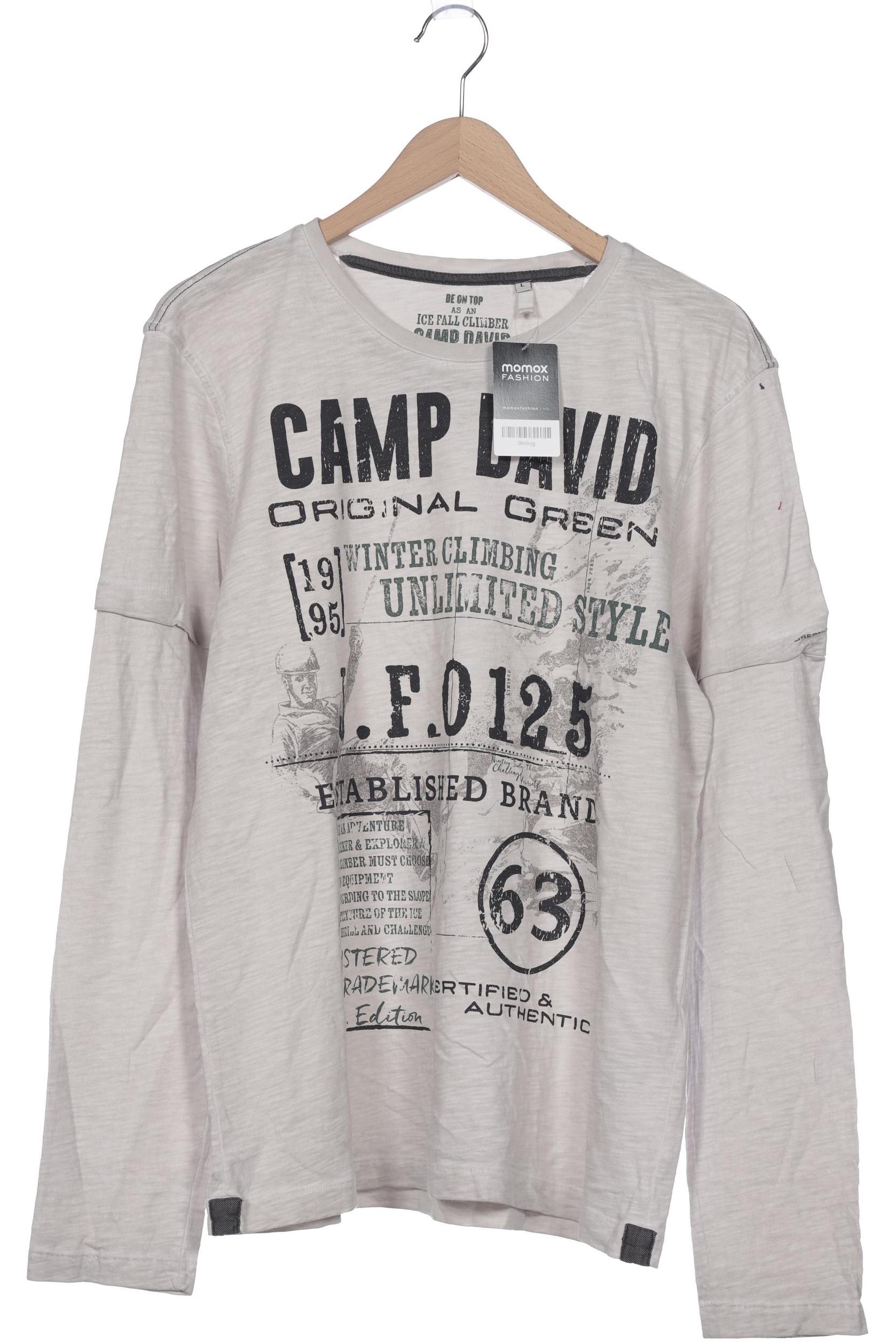 

Camp David Herren Langarmshirt, beige, Gr. 52