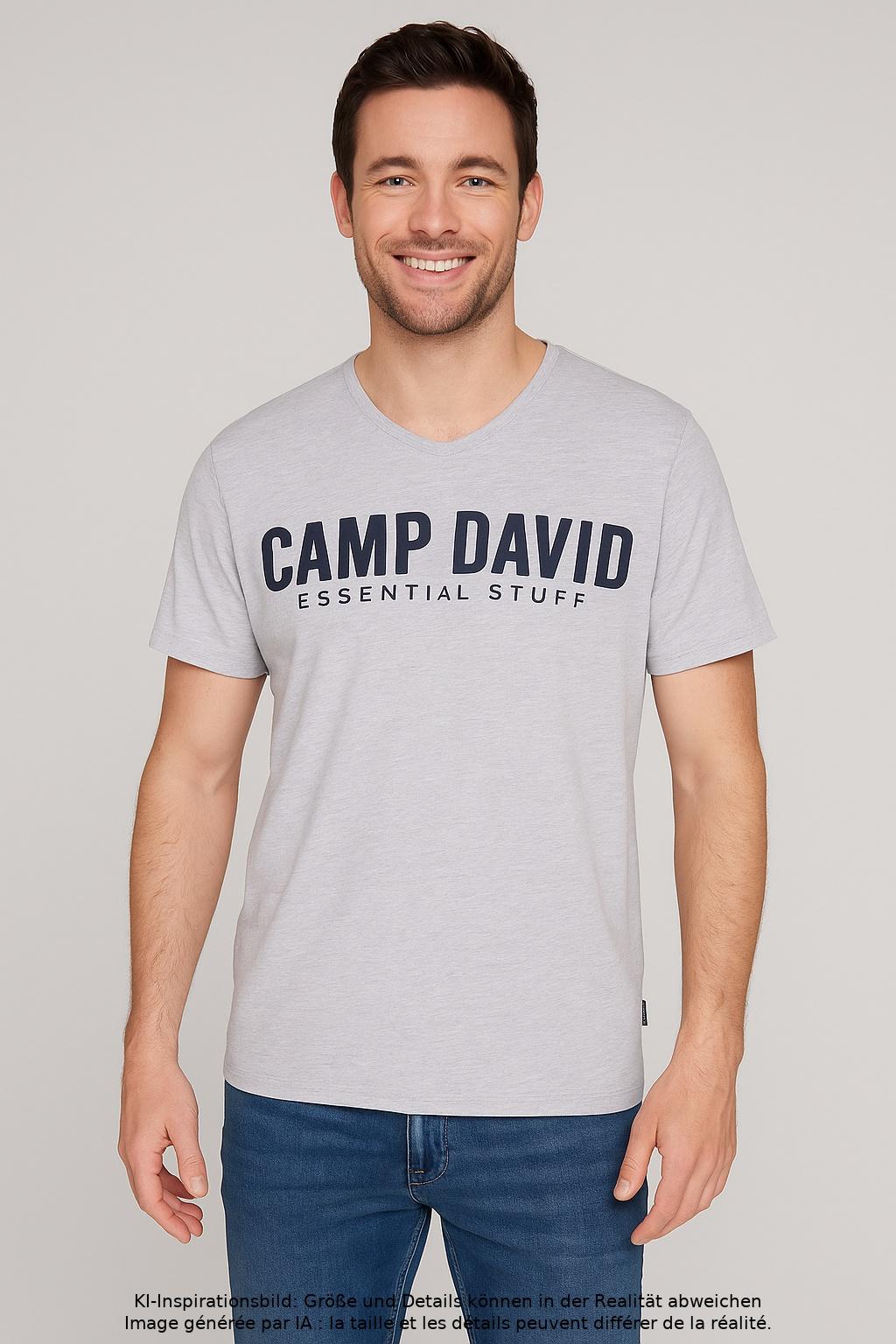 Thumbnail - Camp David Herren T-Shirt, grau, Gr. 52