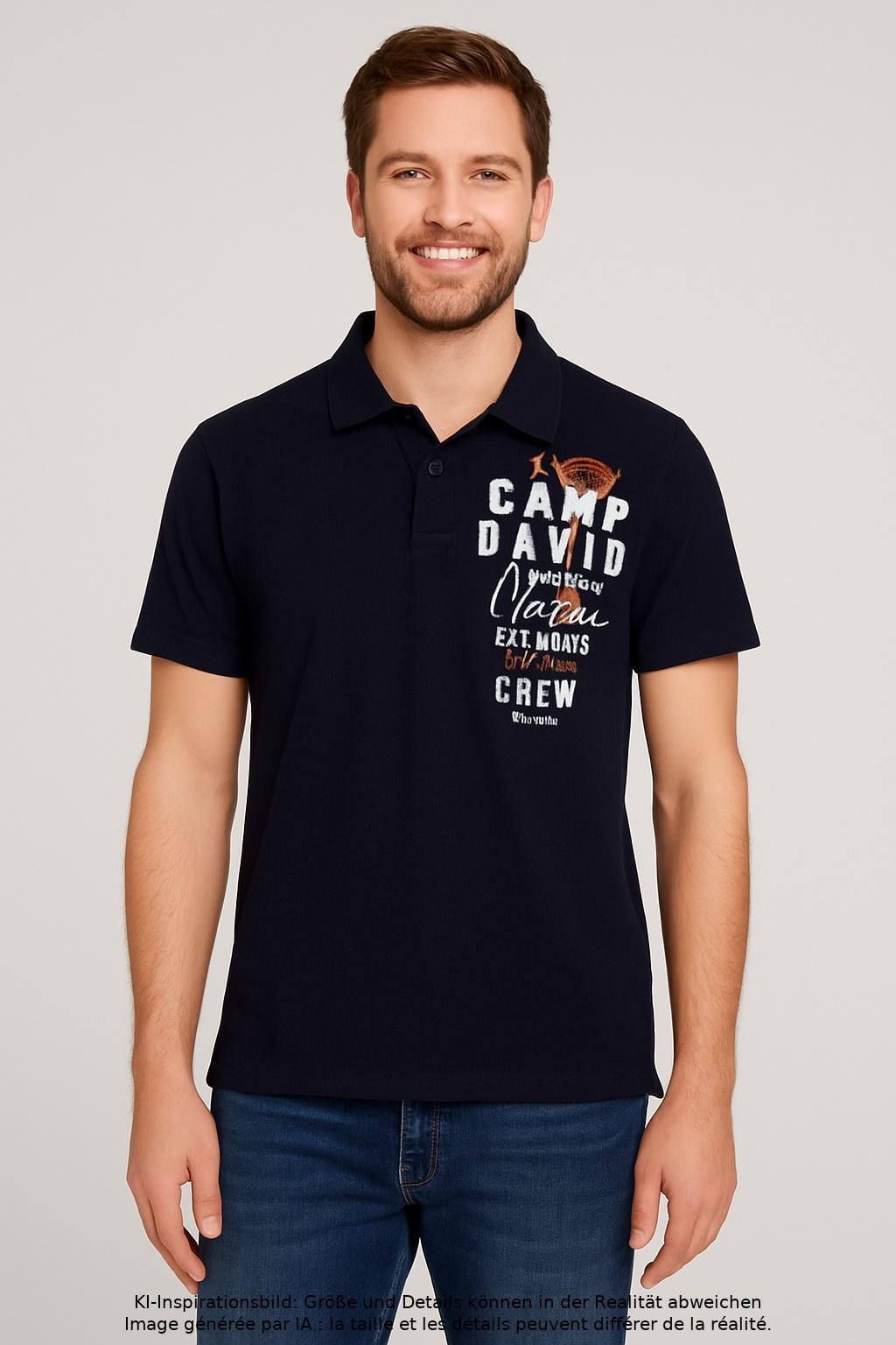 

Camp David Herren Poloshirt, marineblau, Gr. 48