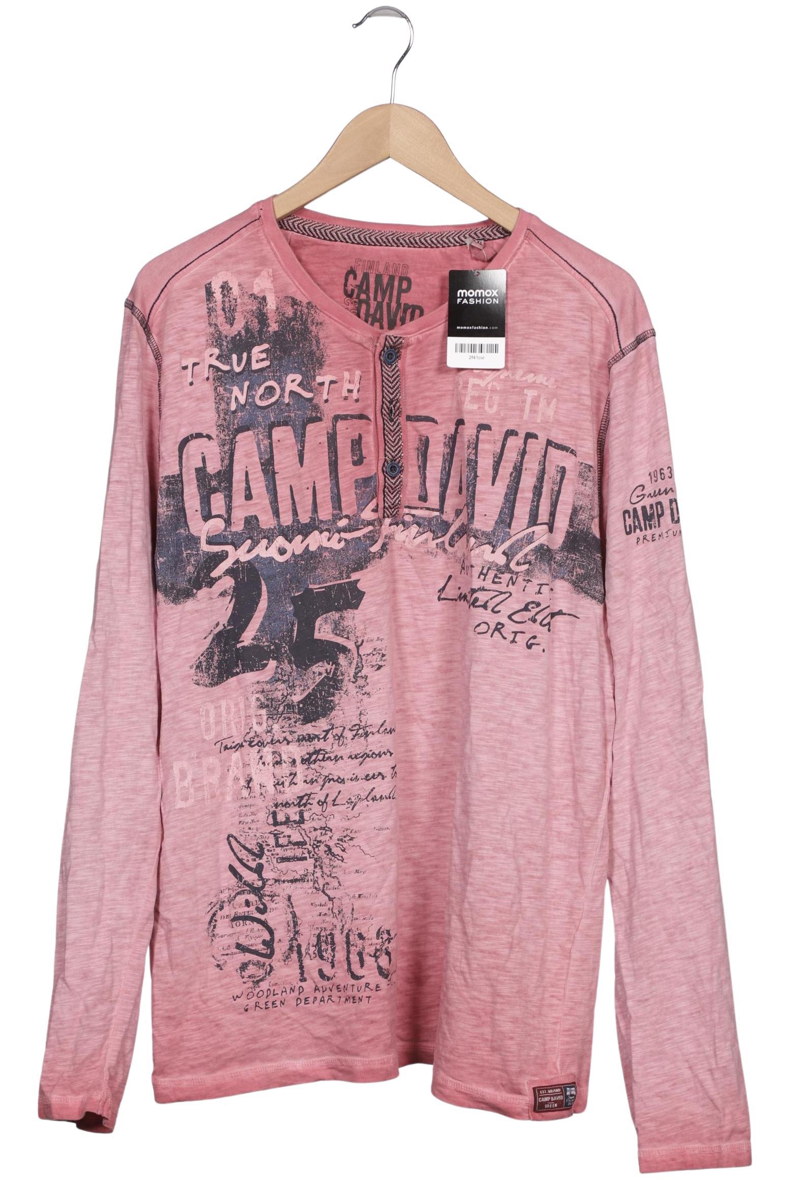 

Camp David Herren Langarmshirt, pink, Gr. 56