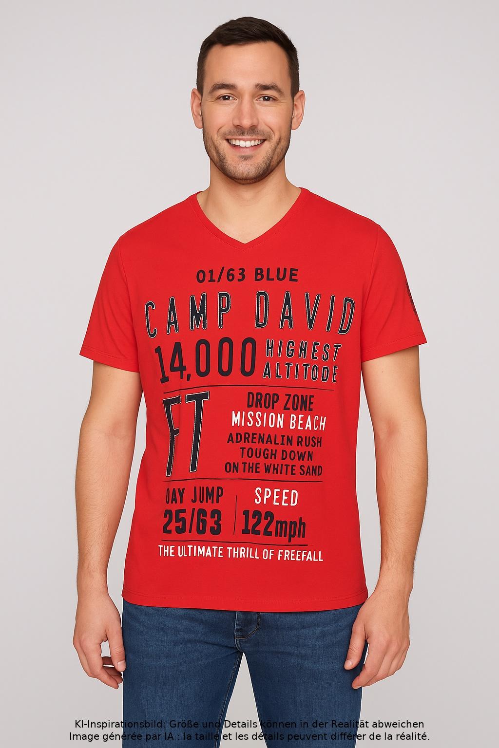 

Camp David Herren T-Shirt, rot, Gr. 54