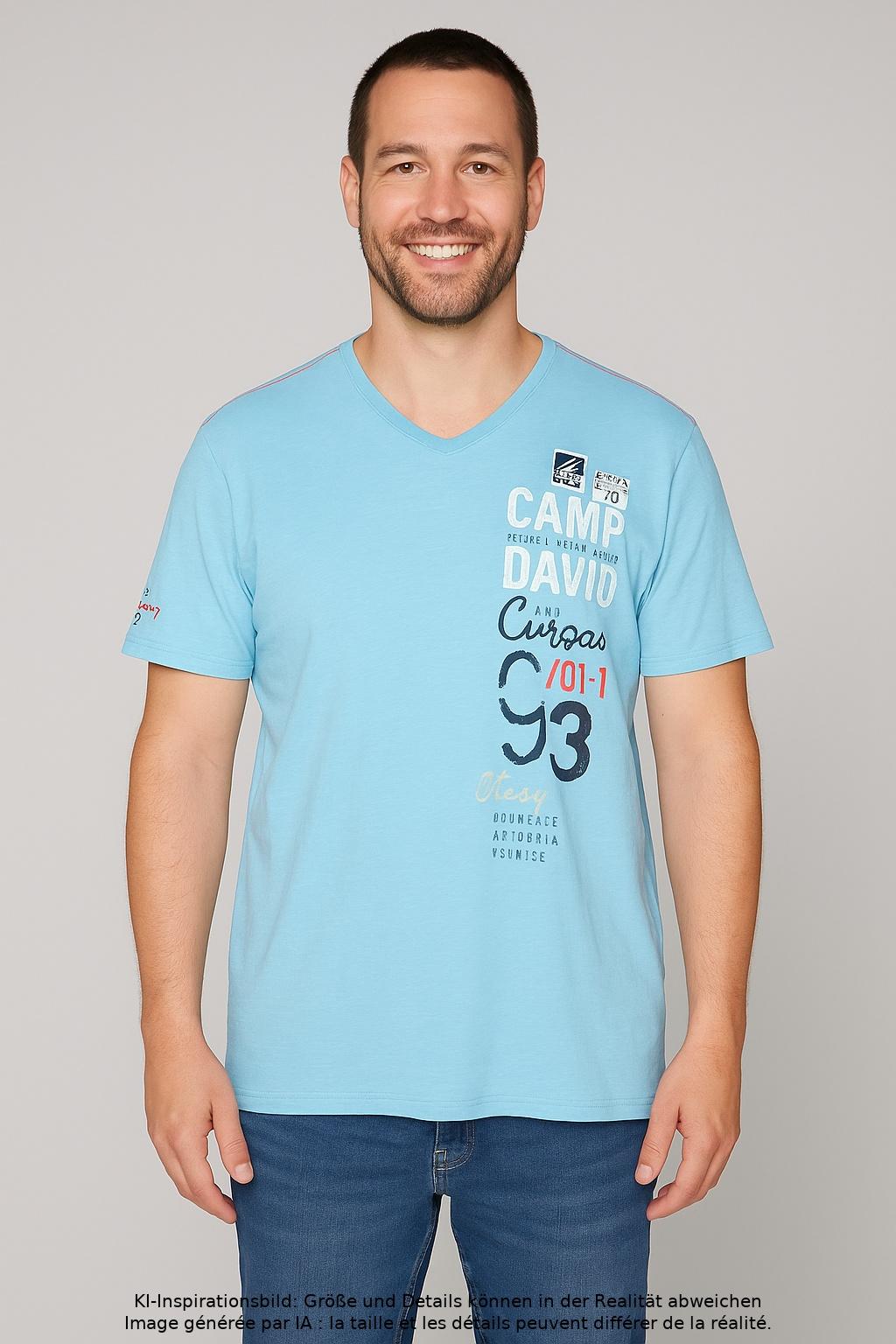 

Camp David Herren T-Shirt, hellblau, Gr. 58
