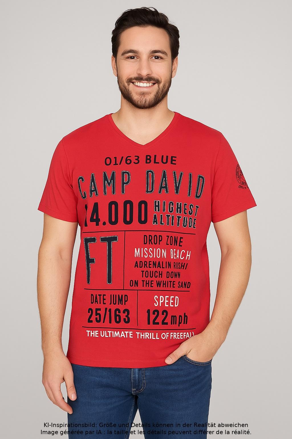 

Camp David Herren T-Shirt, rot, Gr. 56