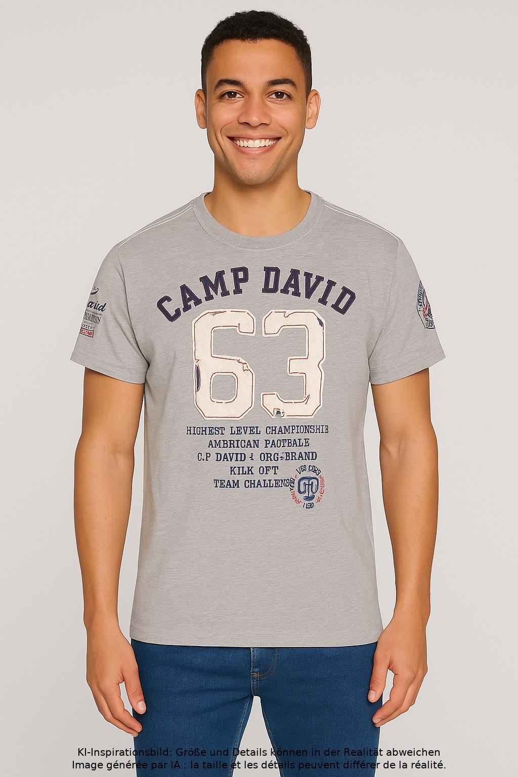 

Camp David Herren T-Shirt, grau, Gr. 46