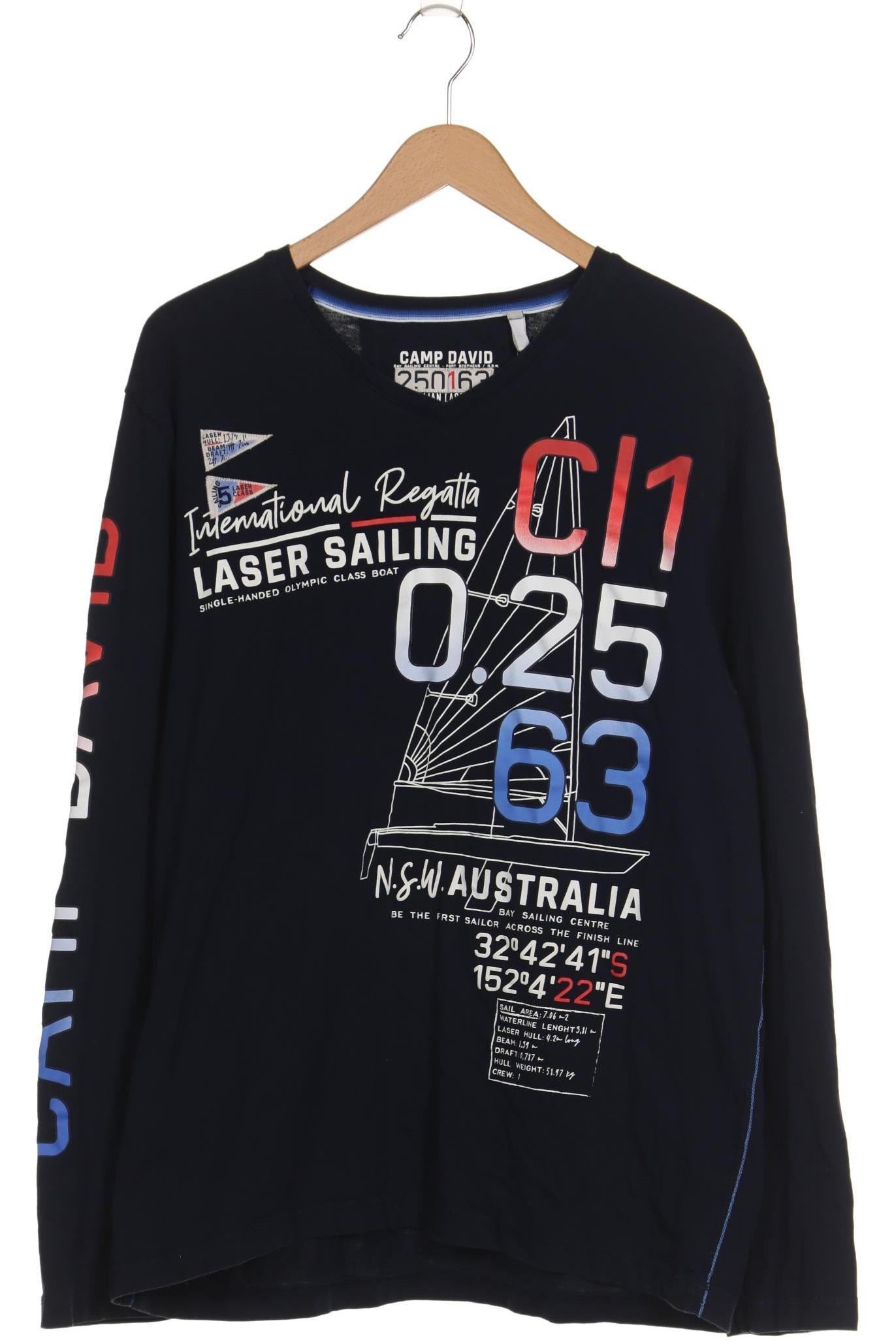 

Camp David Herren Langarmshirt, marineblau, Gr. 56