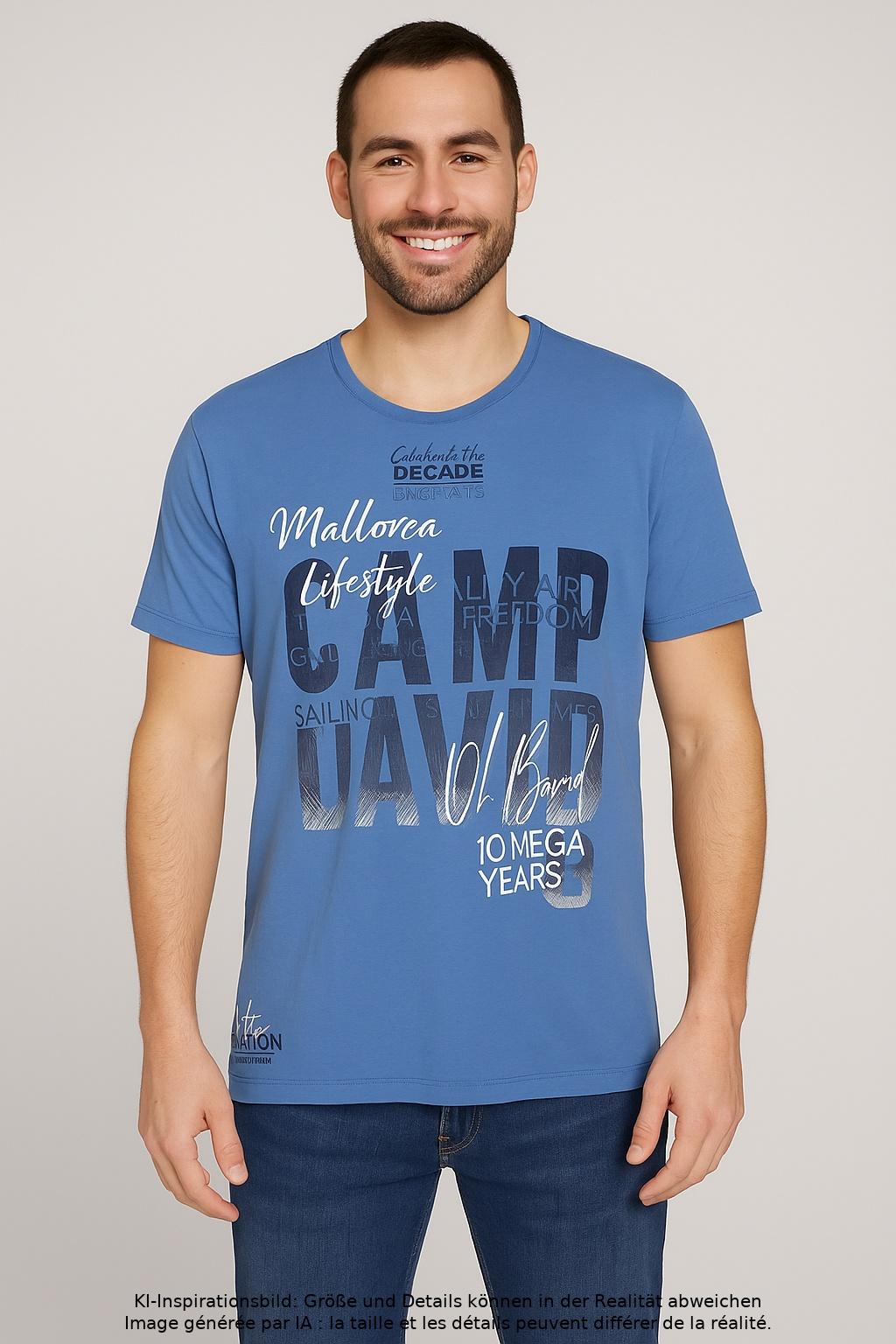 Thumbnail - Camp David Herren T-Shirt, hellblau, Gr. 54