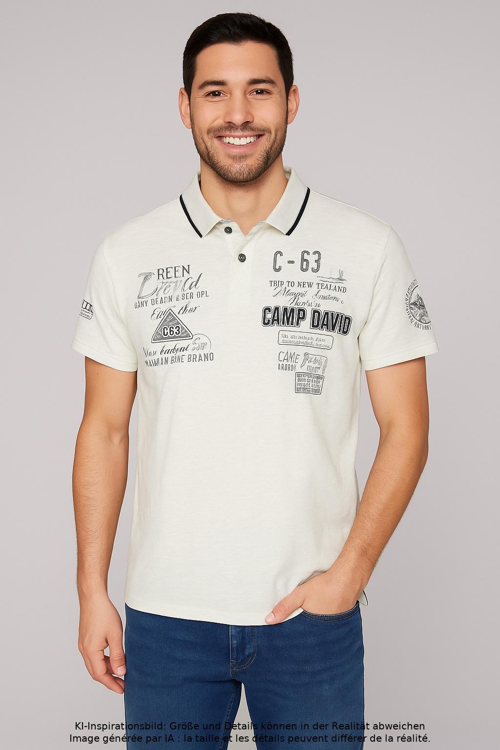 

Camp David Herren Poloshirt, cremeweiß, Gr. 52