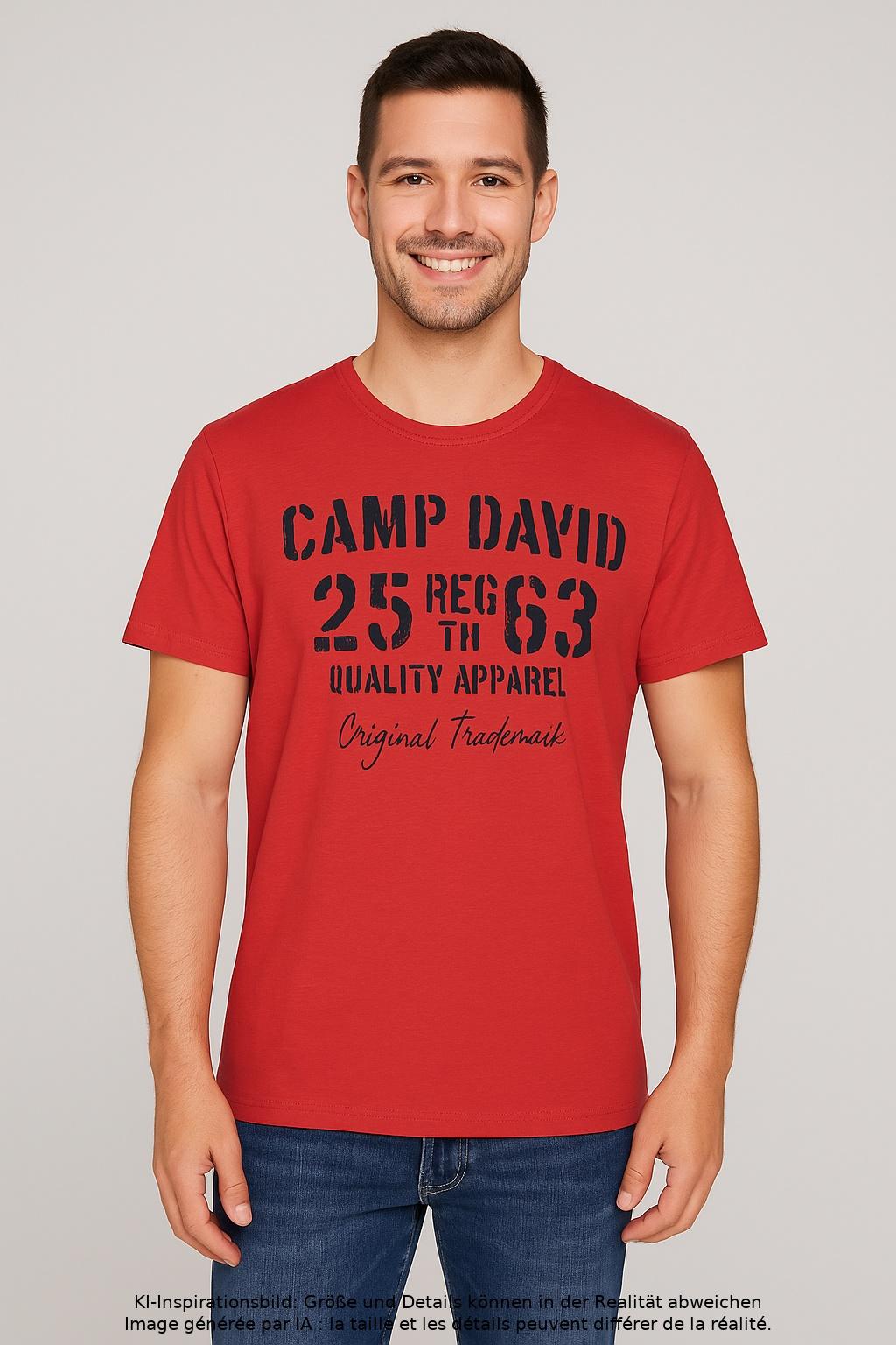 Thumbnail - Camp David Herren T-Shirt, rot, Gr. 54