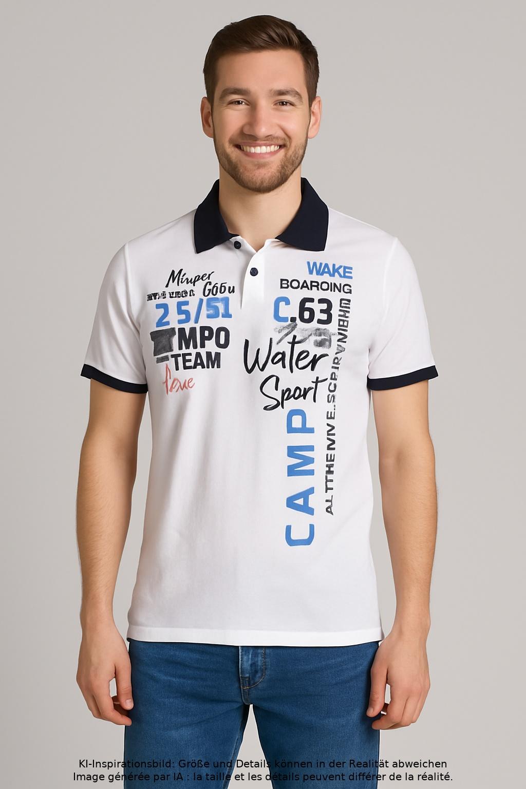 

Camp David Herren Poloshirt, weiß, Gr. 48