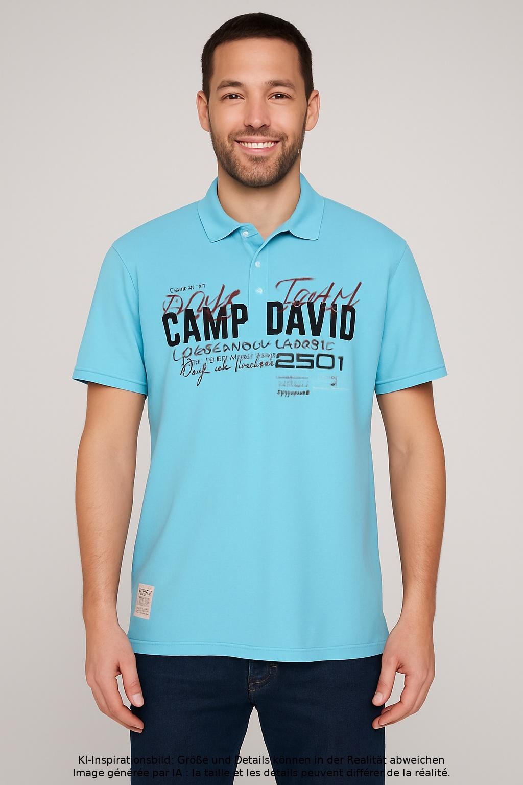 

Camp David Herren Poloshirt, hellblau, Gr. 54