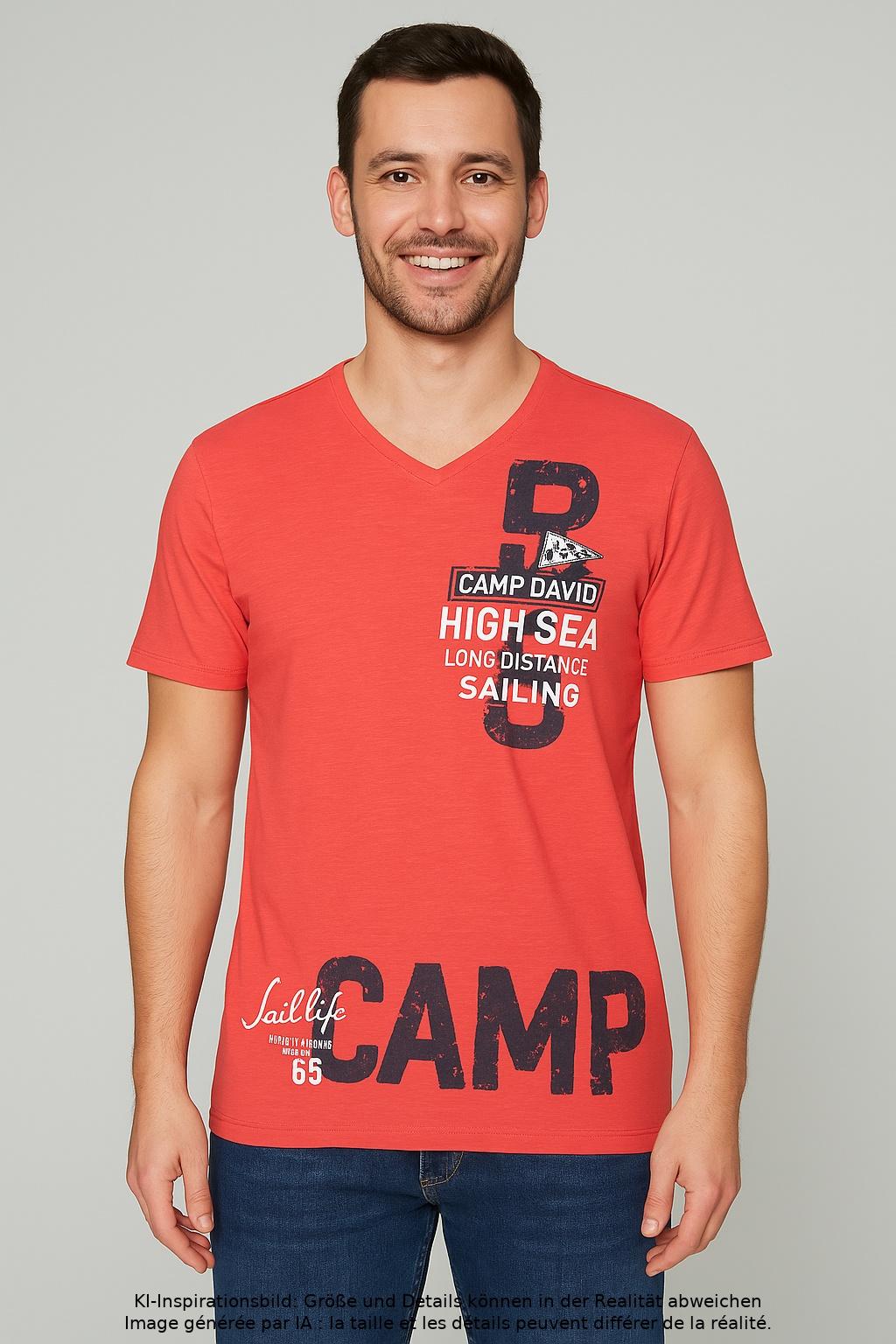 

Camp David Herren T-Shirt, rot, Gr. 54