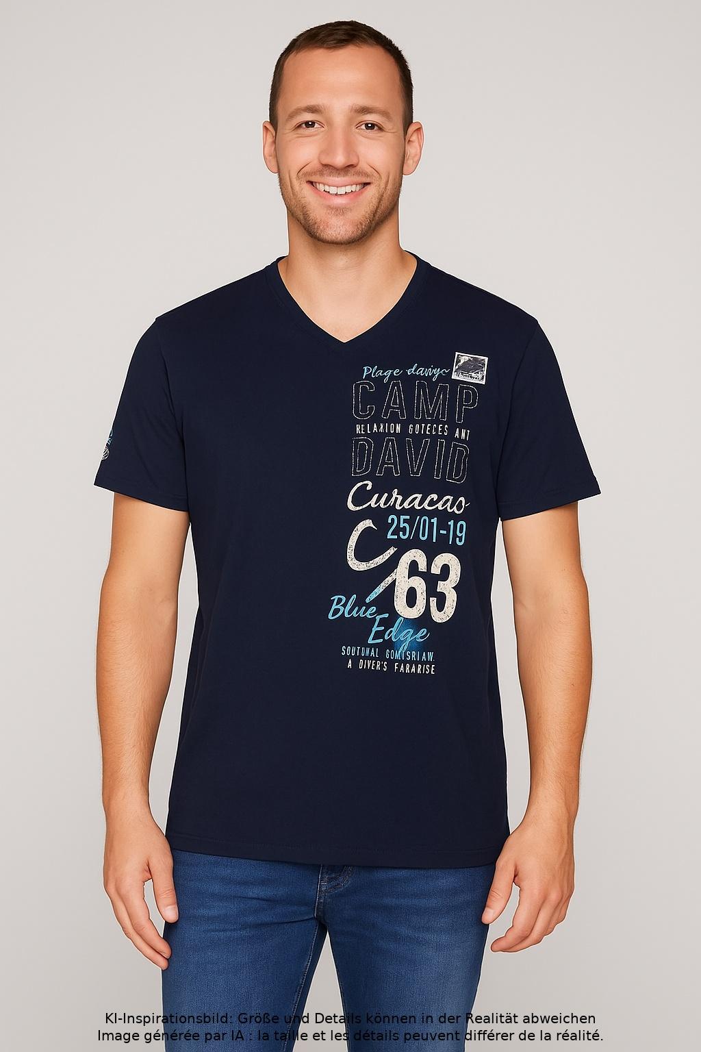 

Camp David Herren T-Shirt, marineblau, Gr. 58