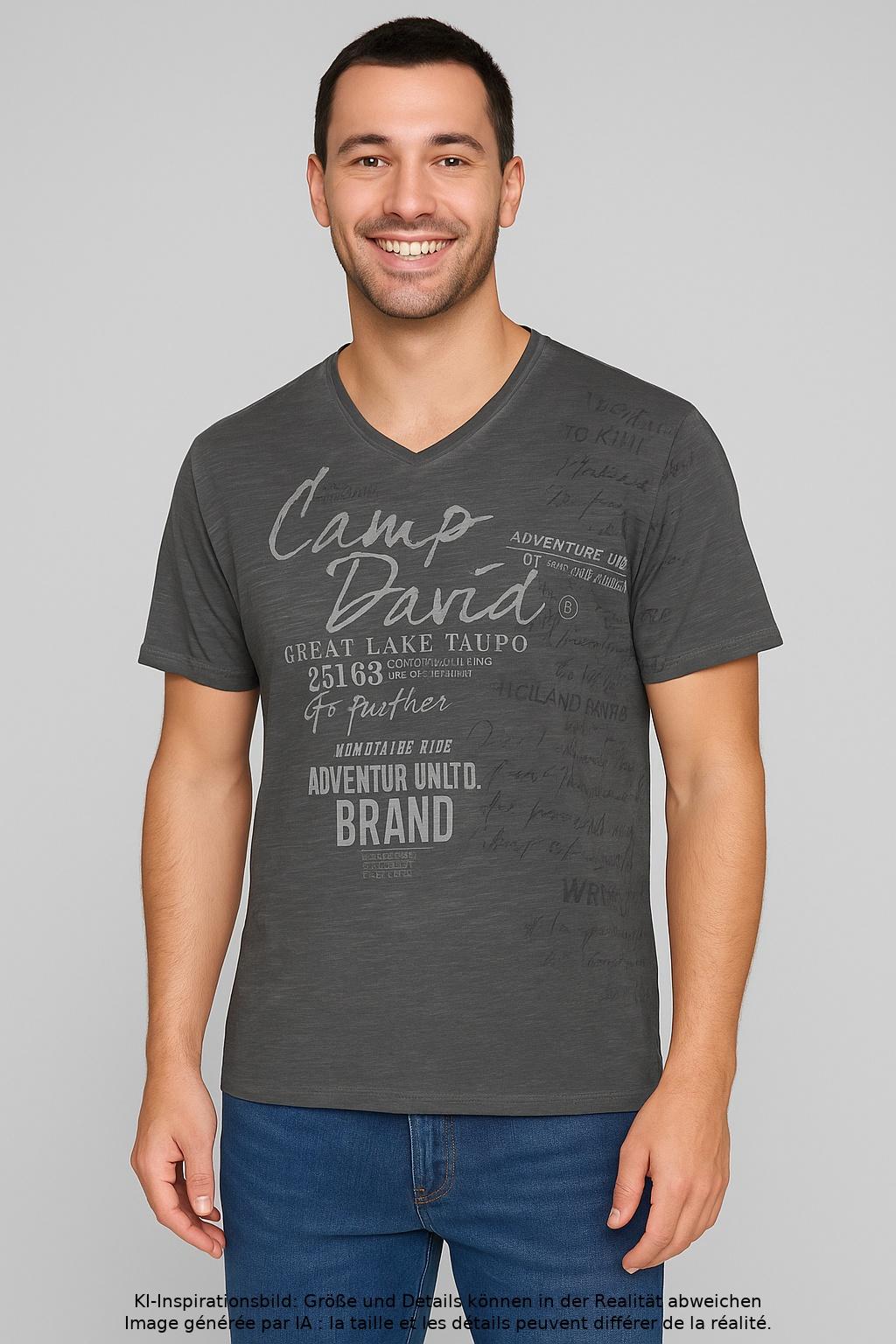 

Camp David Herren T-Shirt, grau, Gr. 52