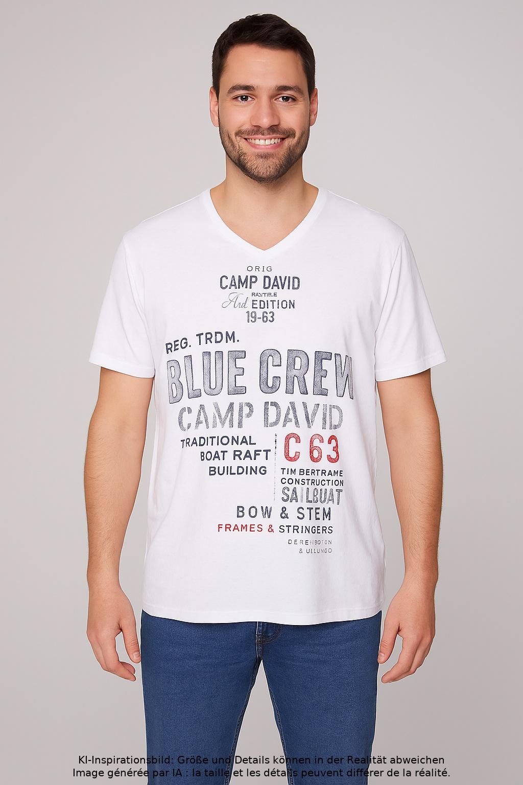 Thumbnail - Camp David Herren T-Shirt, weiß, Gr. 58