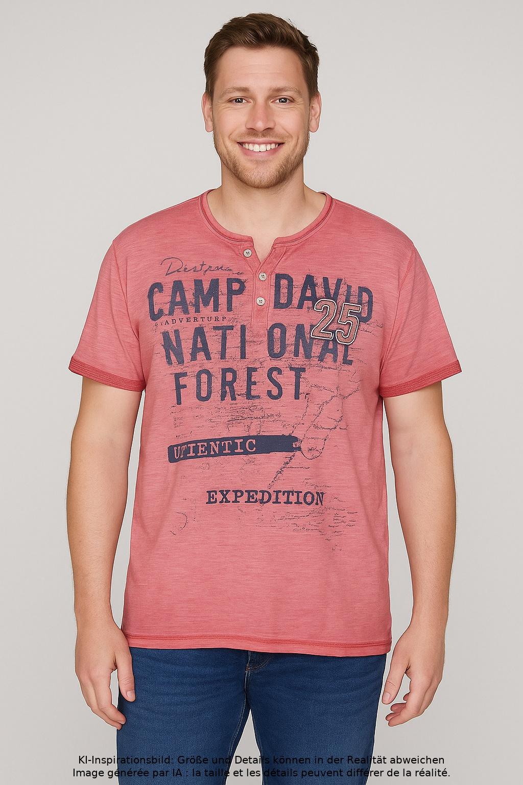 

Camp David Herren T-Shirt, pink, Gr. 54