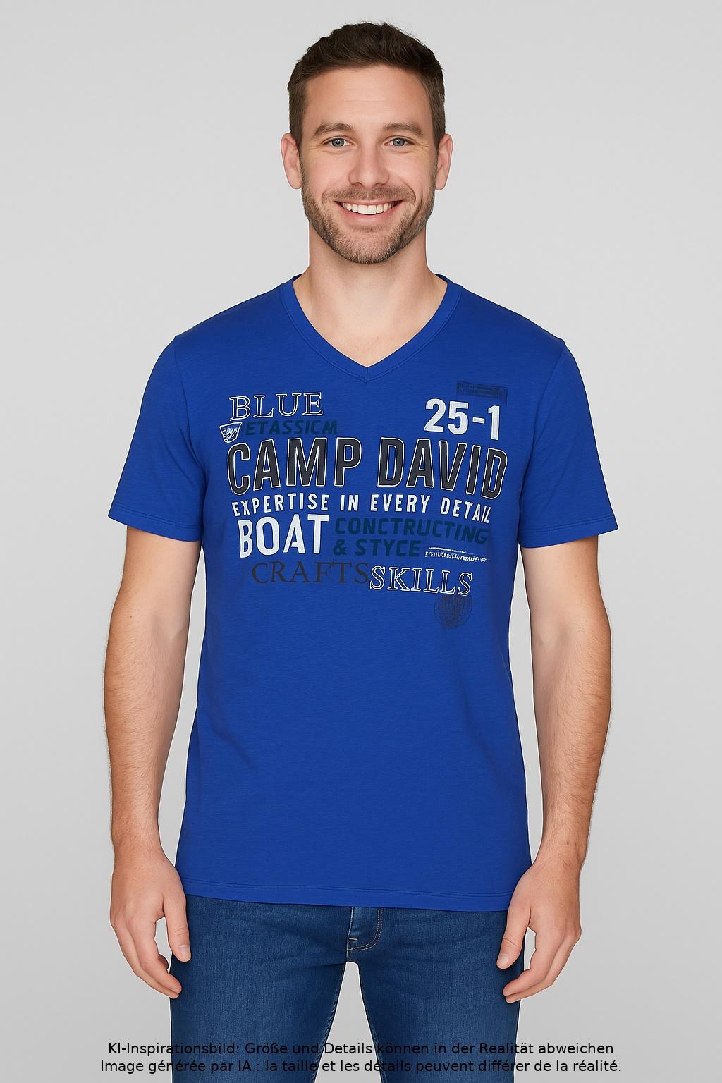 

Camp David Herren T-Shirt, blau, Gr. 54