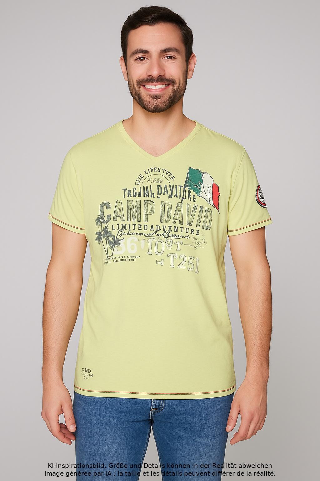 

Camp David Herren T-Shirt, hellgrün, Gr. 54