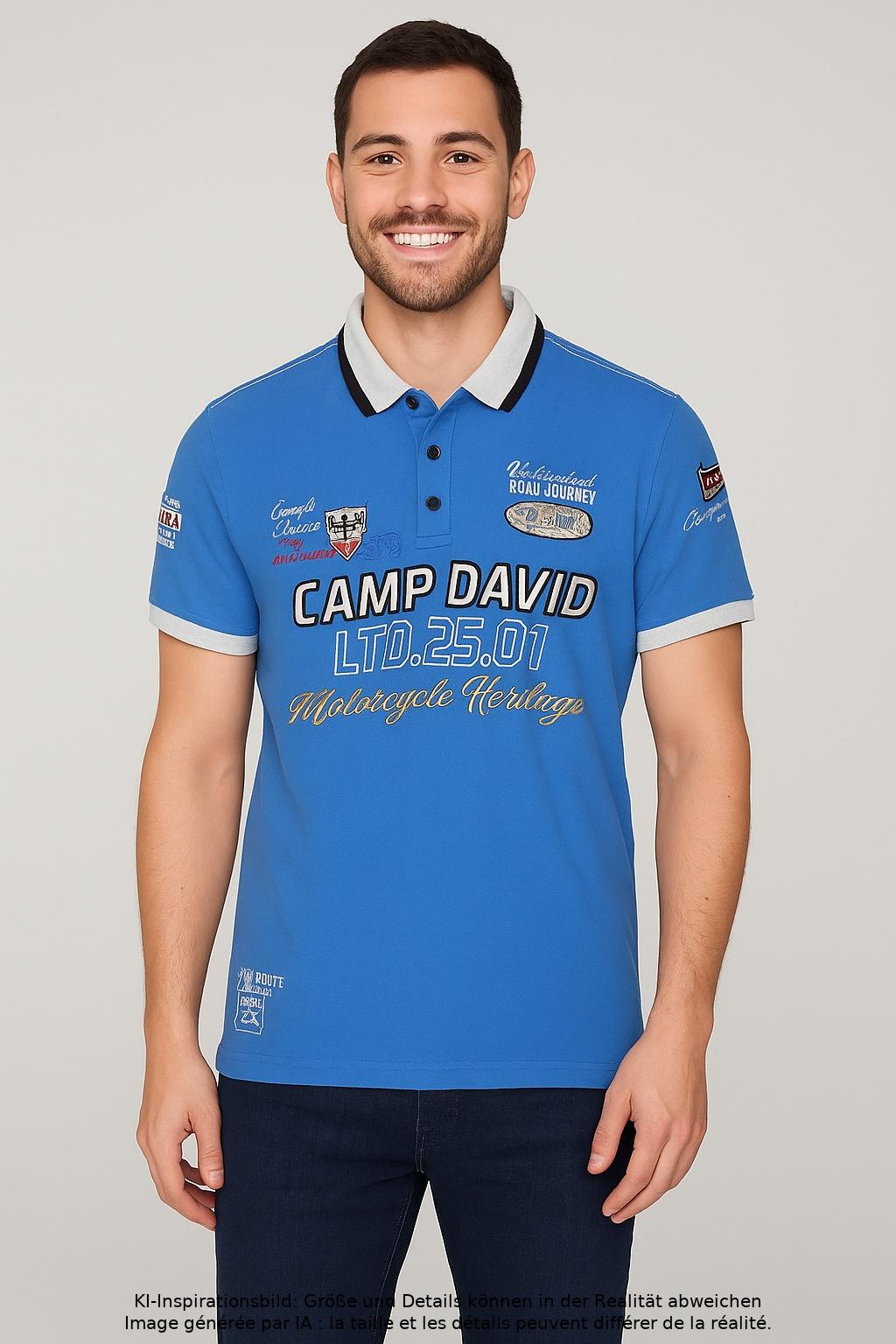 

Camp David Herren Poloshirt, blau, Gr. 48