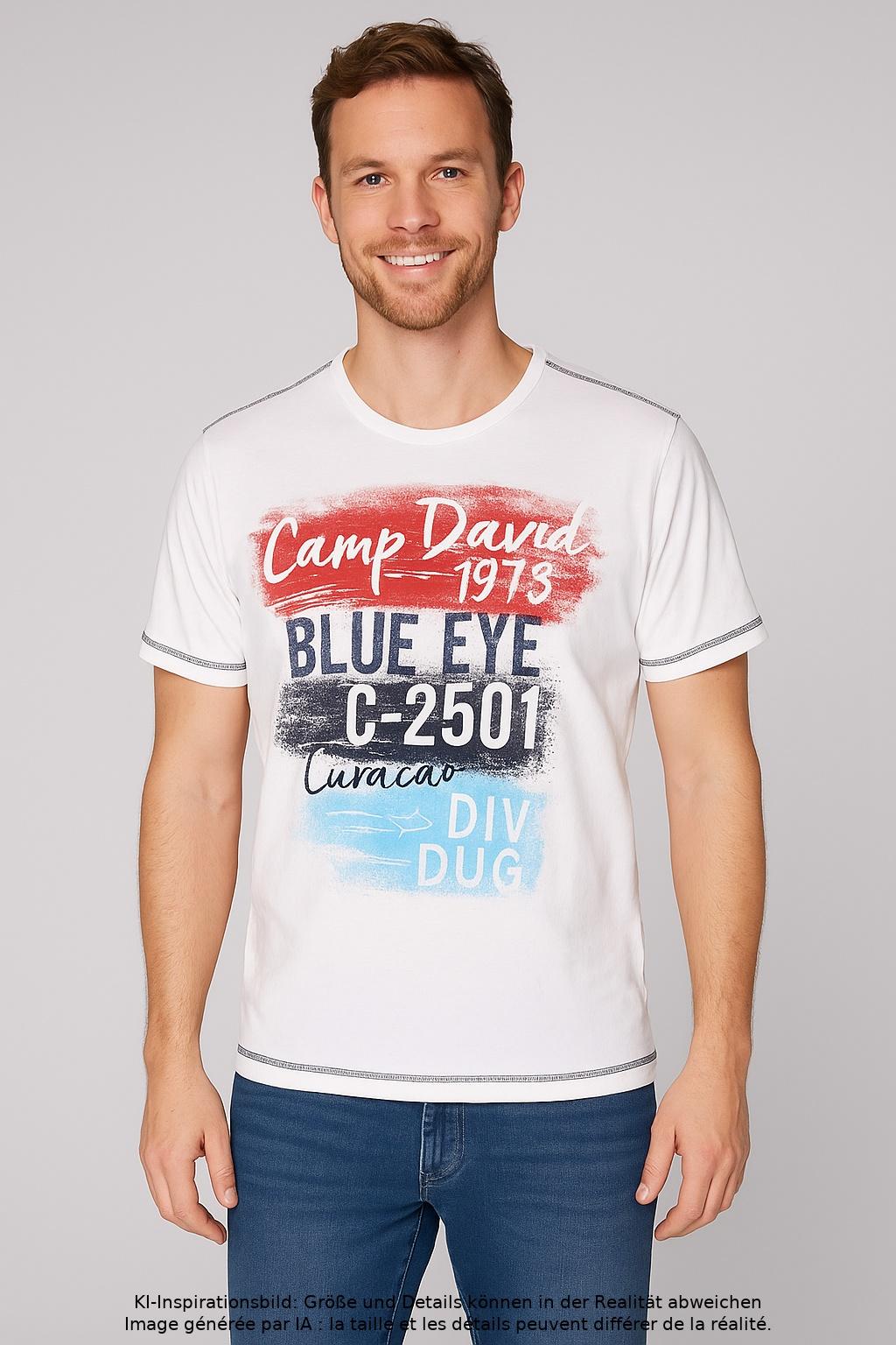

Camp David Herren T-Shirt, weiß, Gr. 58