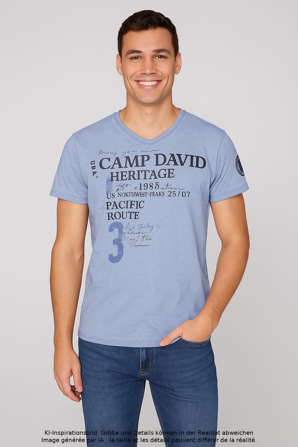 

Camp David Herren T-Shirt, hellblau, Gr. 52
