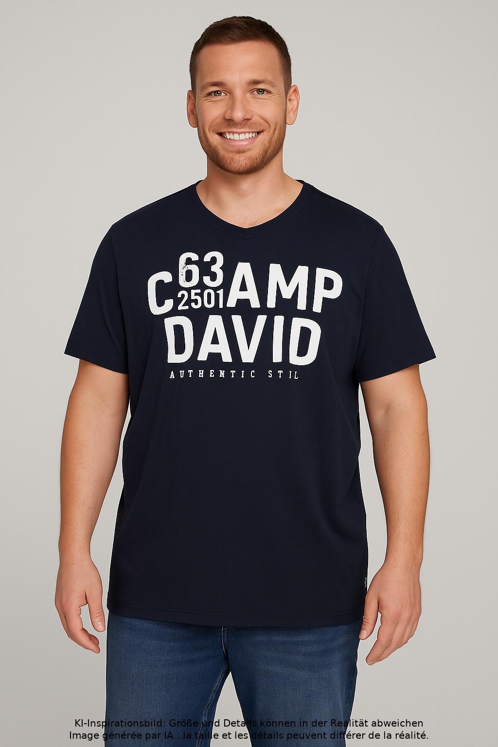 

Camp David Herren T-Shirt, marineblau, Gr. 58