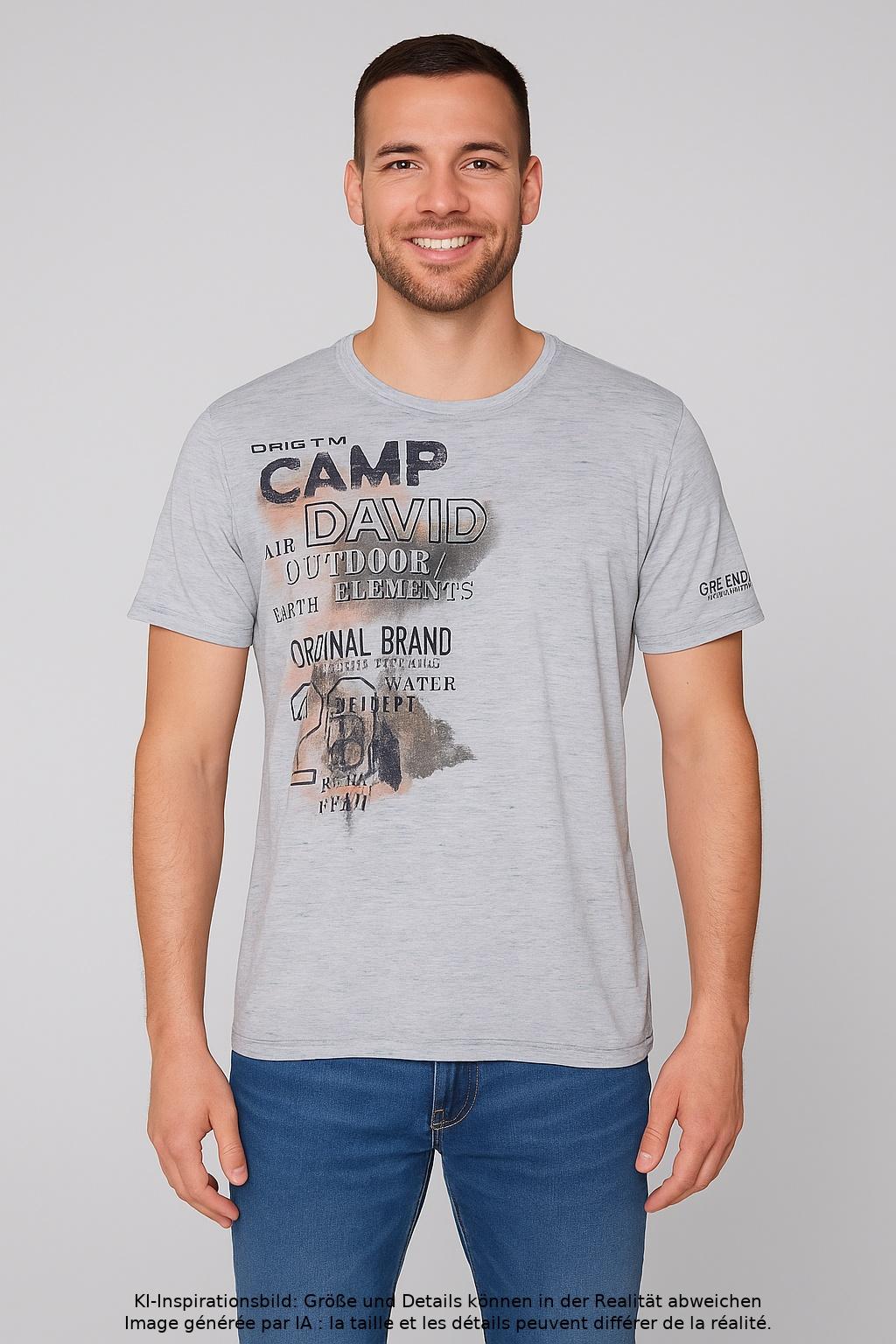 Thumbnail - Camp David Herren T-Shirt, grau, Gr. 54