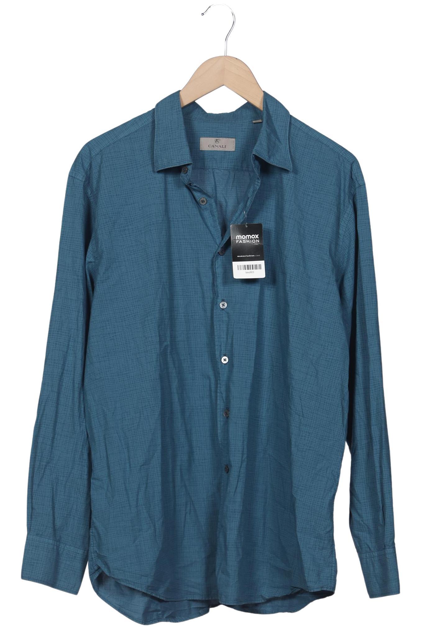 

Canali Herren Hemd, blau, Gr. 56