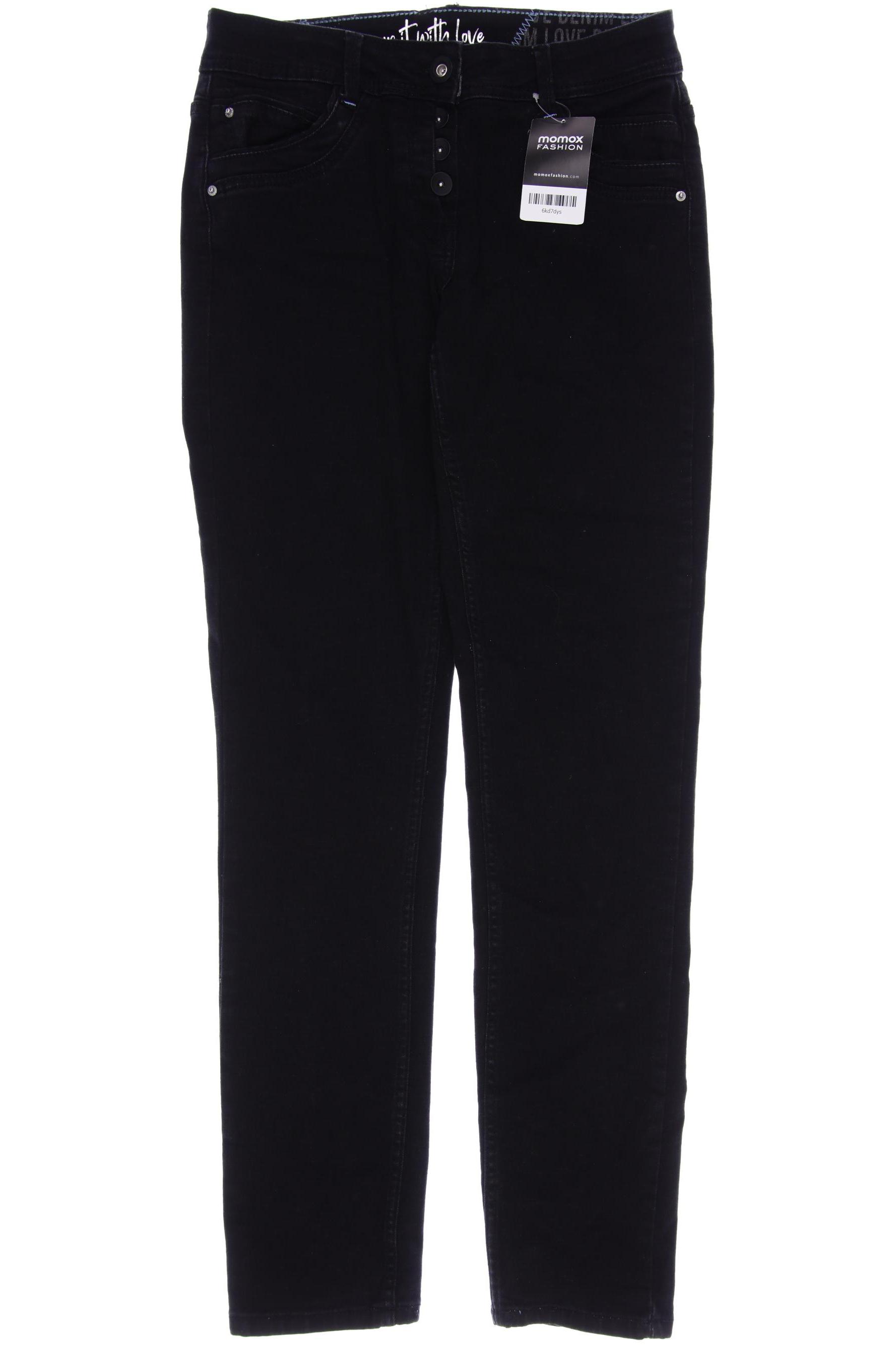 

CECIL Damen Jeans, schwarz