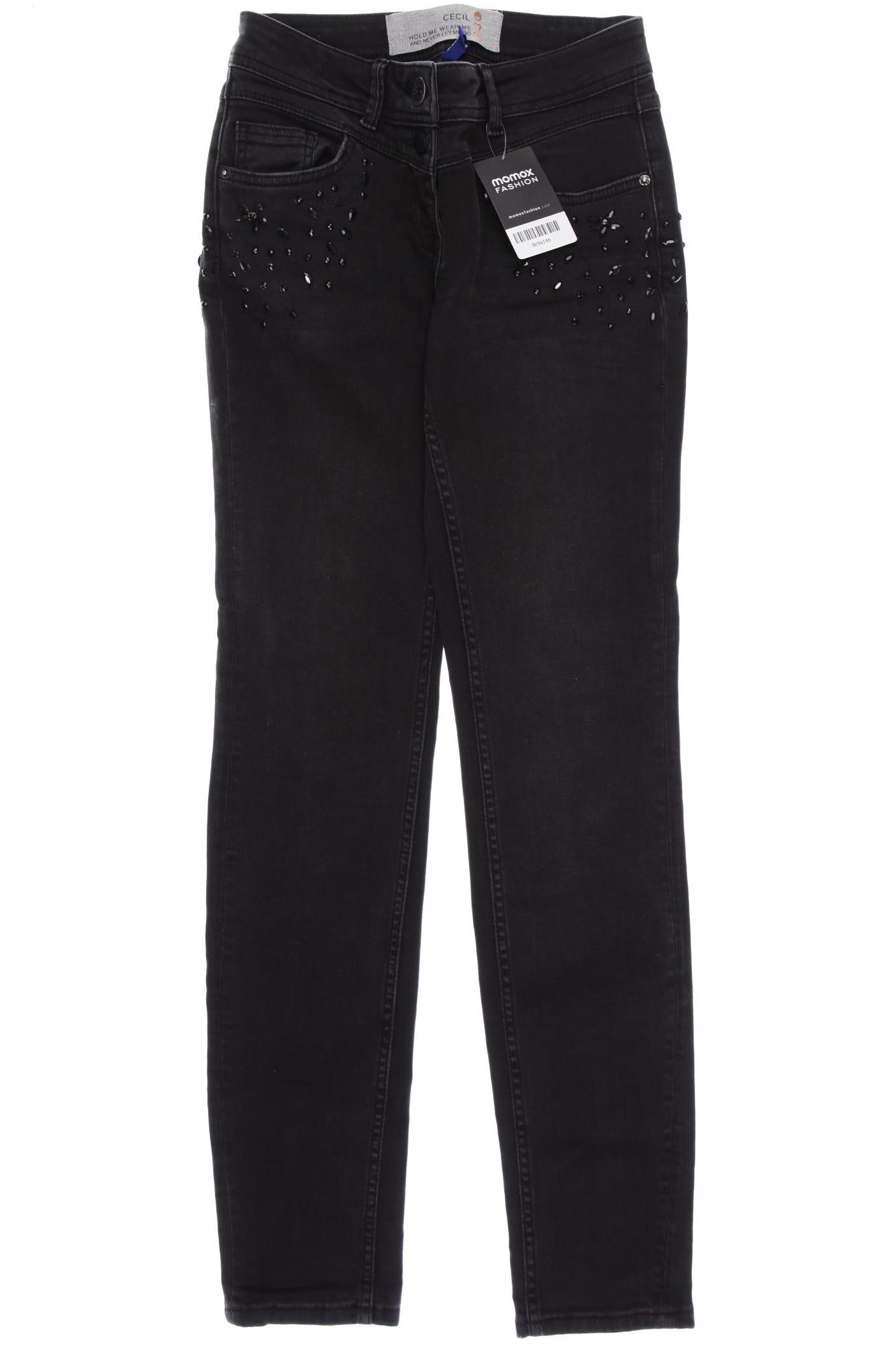 

CECIL Damen Jeans, schwarz