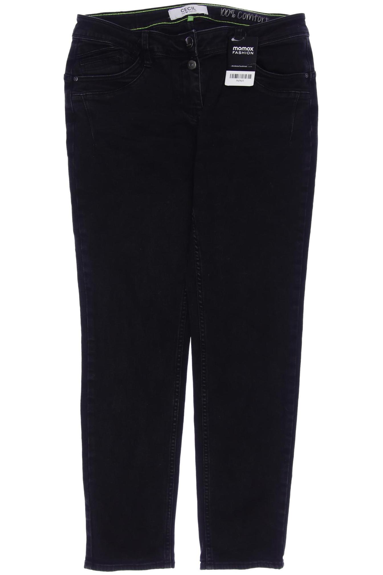 

CECIL Damen Jeans, schwarz