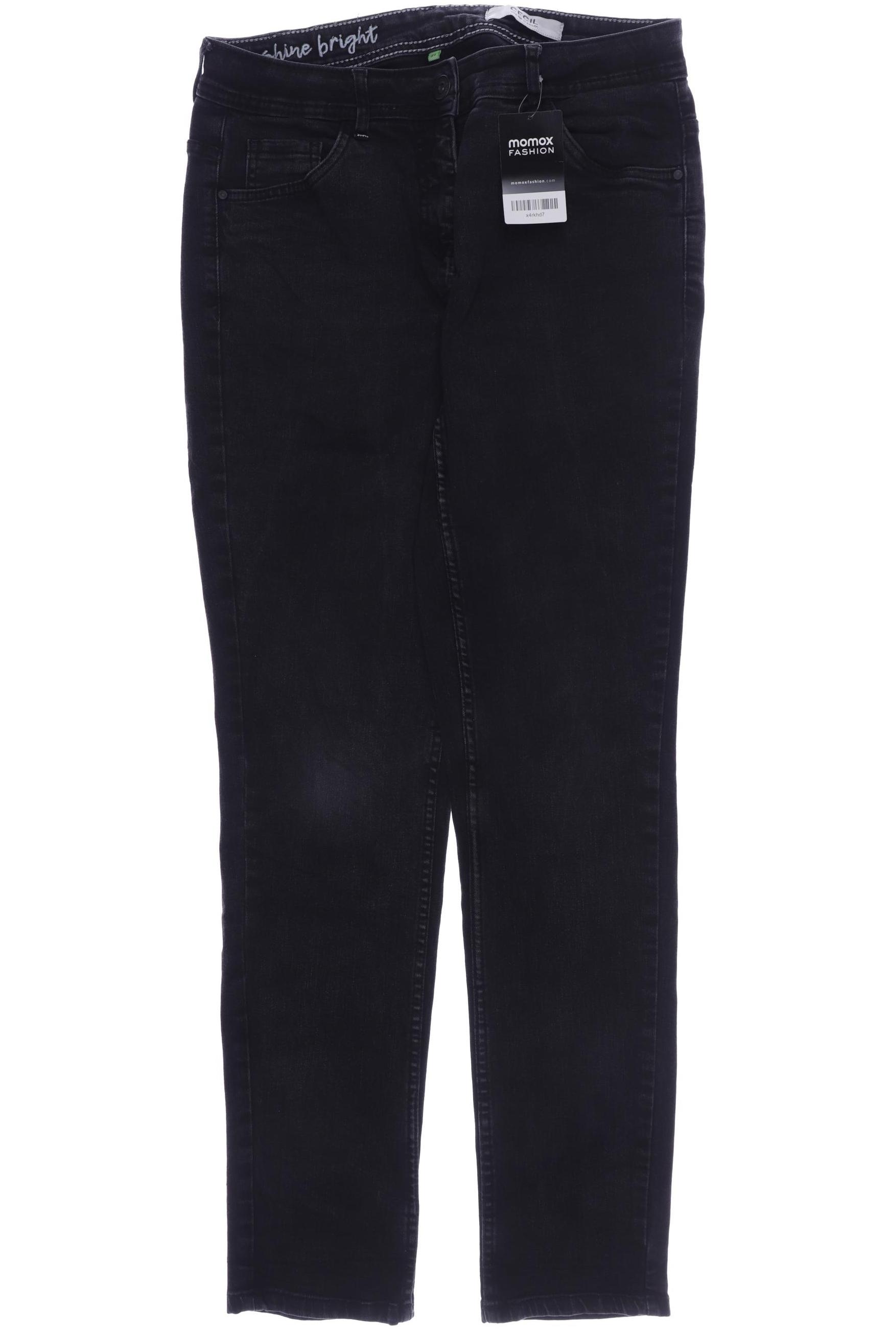 

CECIL Damen Jeans, schwarz
