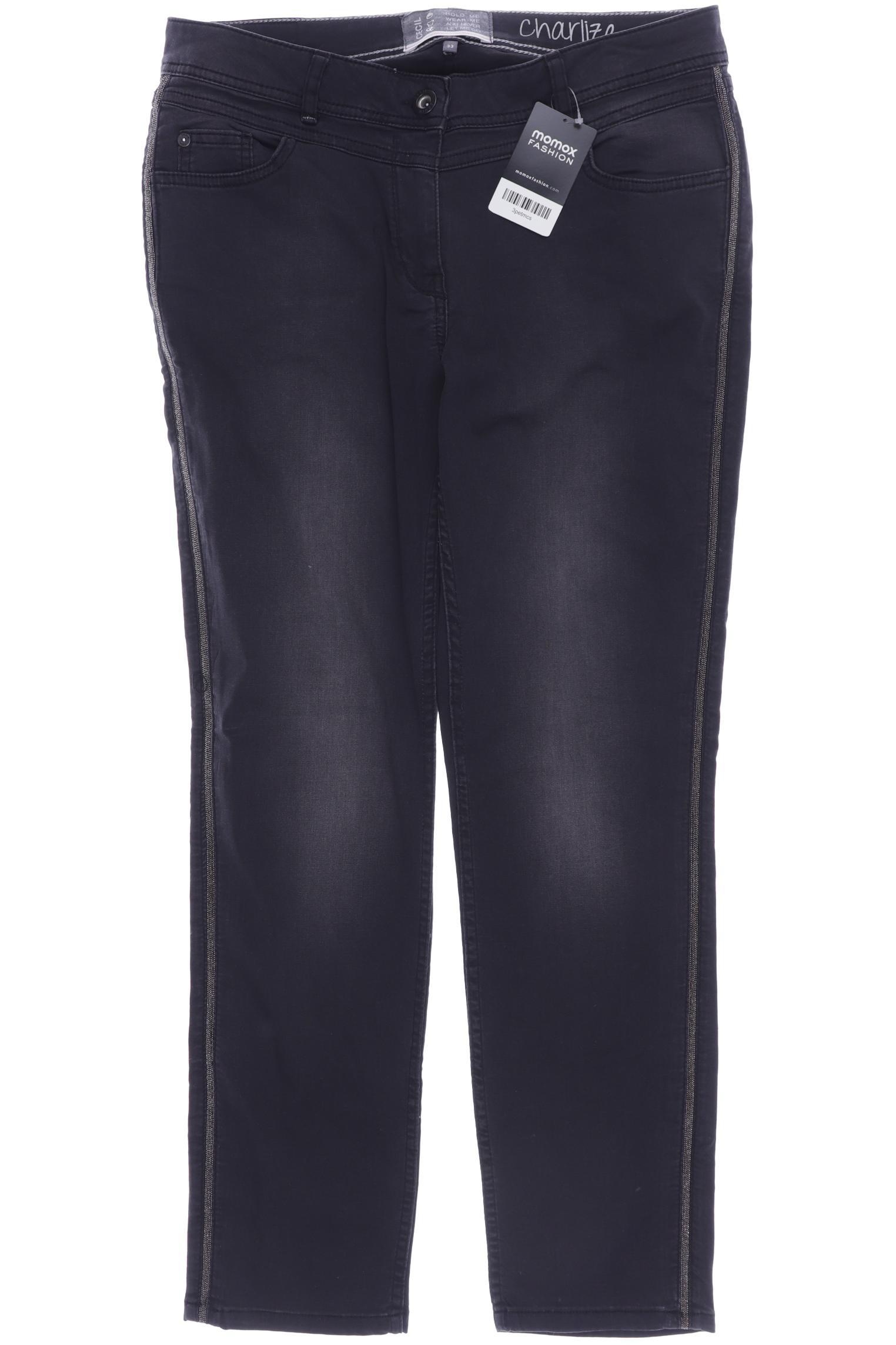 

CECIL Damen Jeans, schwarz