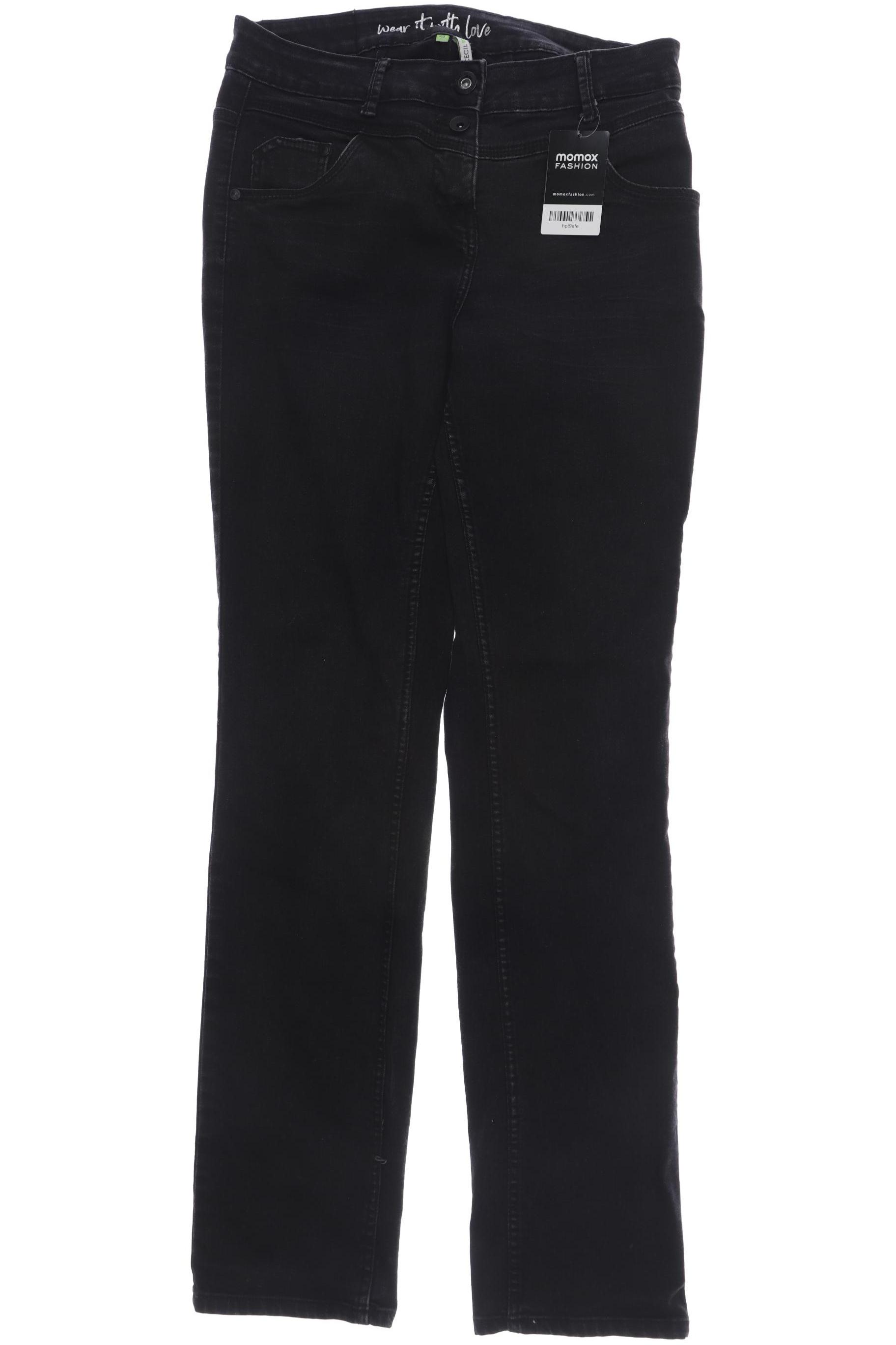 

CECIL Damen Jeans, schwarz