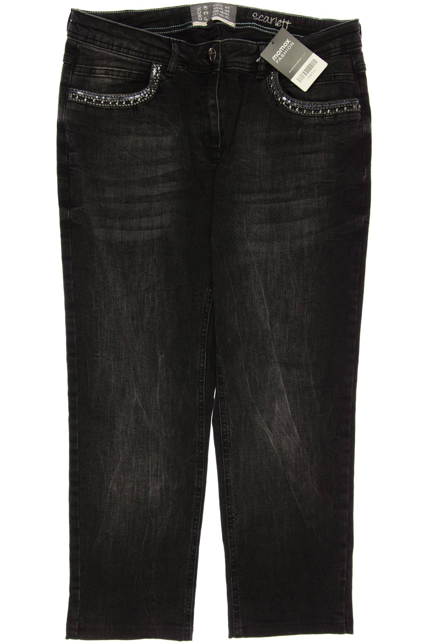 

CECIL Damen Jeans, schwarz