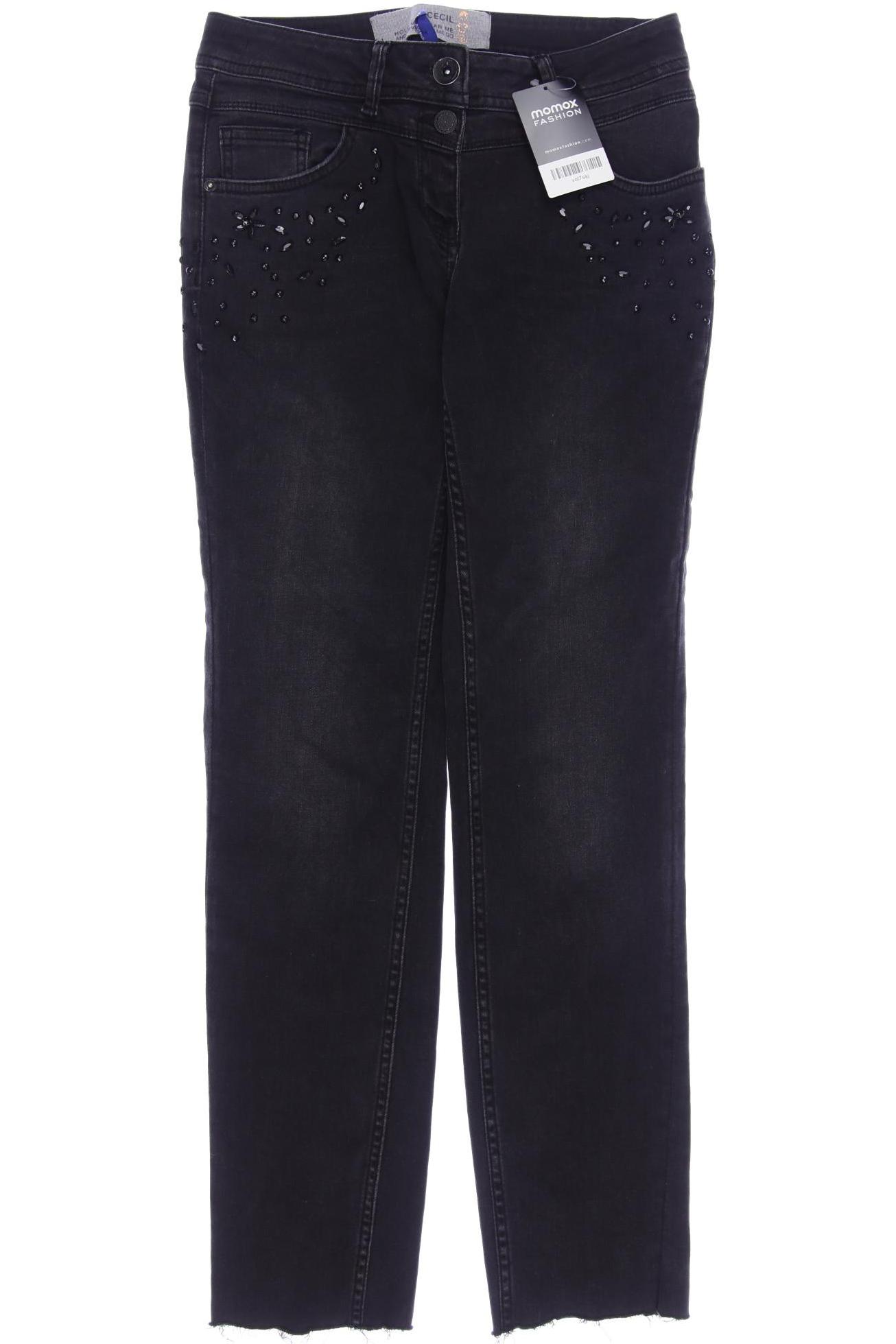 

CECIL Damen Jeans, schwarz