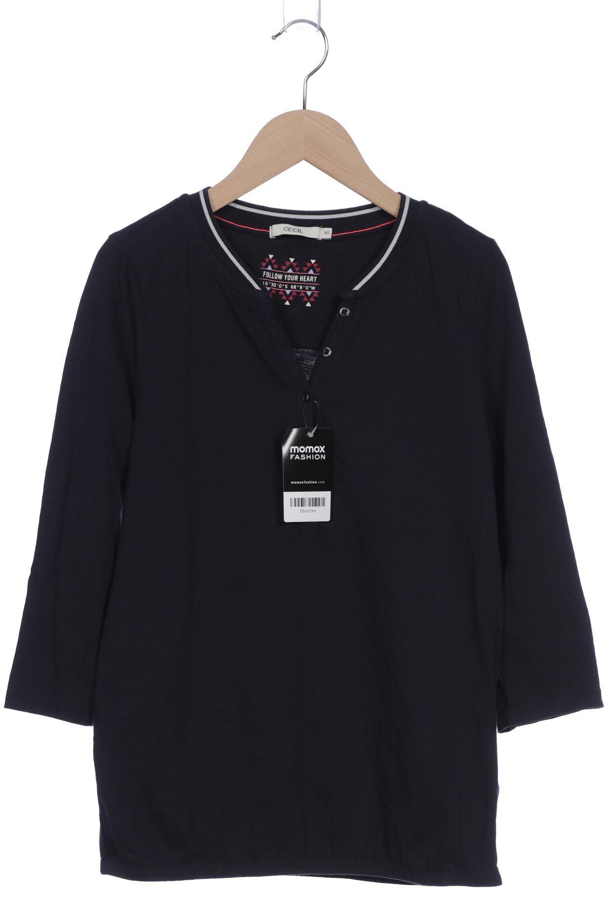 

Cecil Damen Langarmshirt, marineblau, Gr. 34